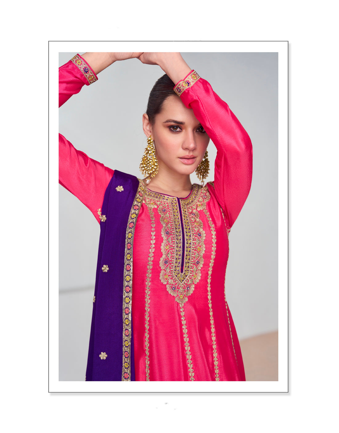 Designer Occasion Wear Latest Premium Chinnon Silk Salwar Suit