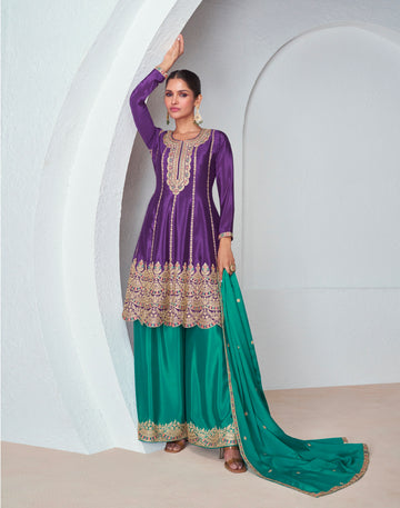 Designer Occasion Wear Latest Premium Chinnon Silk Salwar Suit