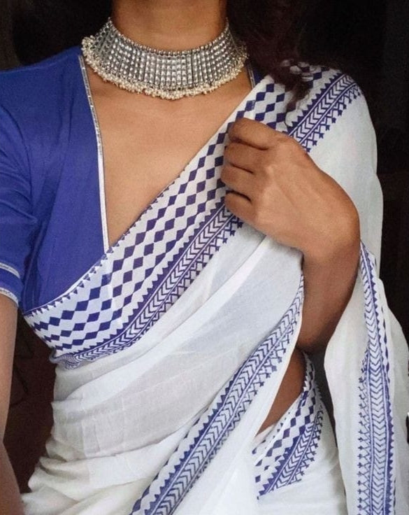 Beautiful Designer Imported Cotton Linen Digital Print Saree