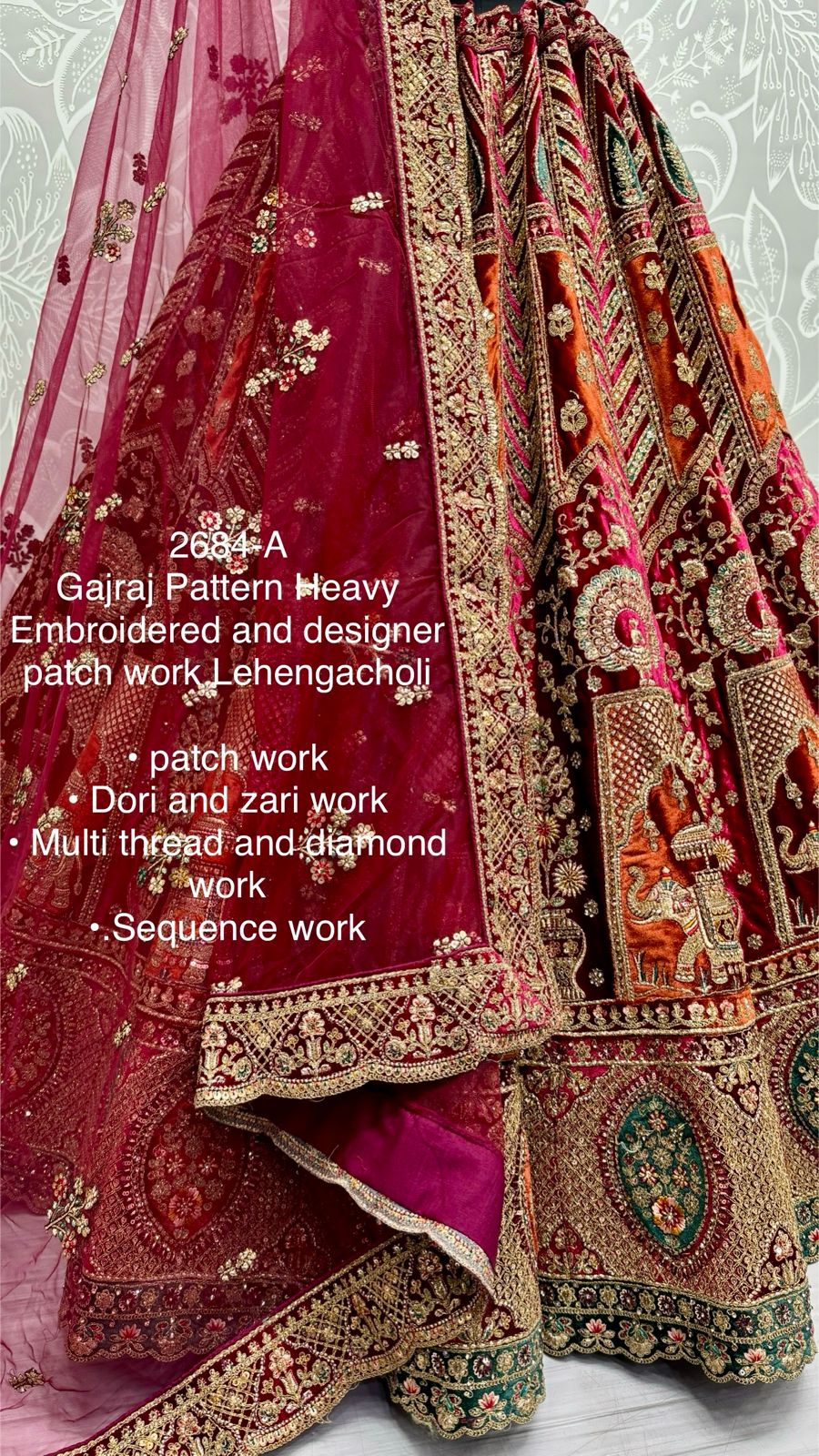 Beautiful Designer Bridal Heavy Velvet With Sequence Lehenga Choli
