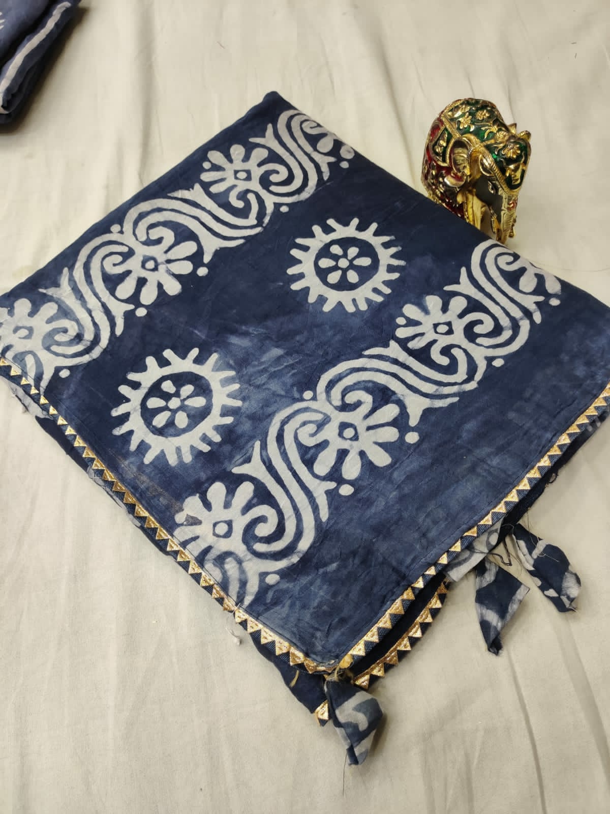 Beautiful Designer Soft Batik Print Chanderi Silk Saree