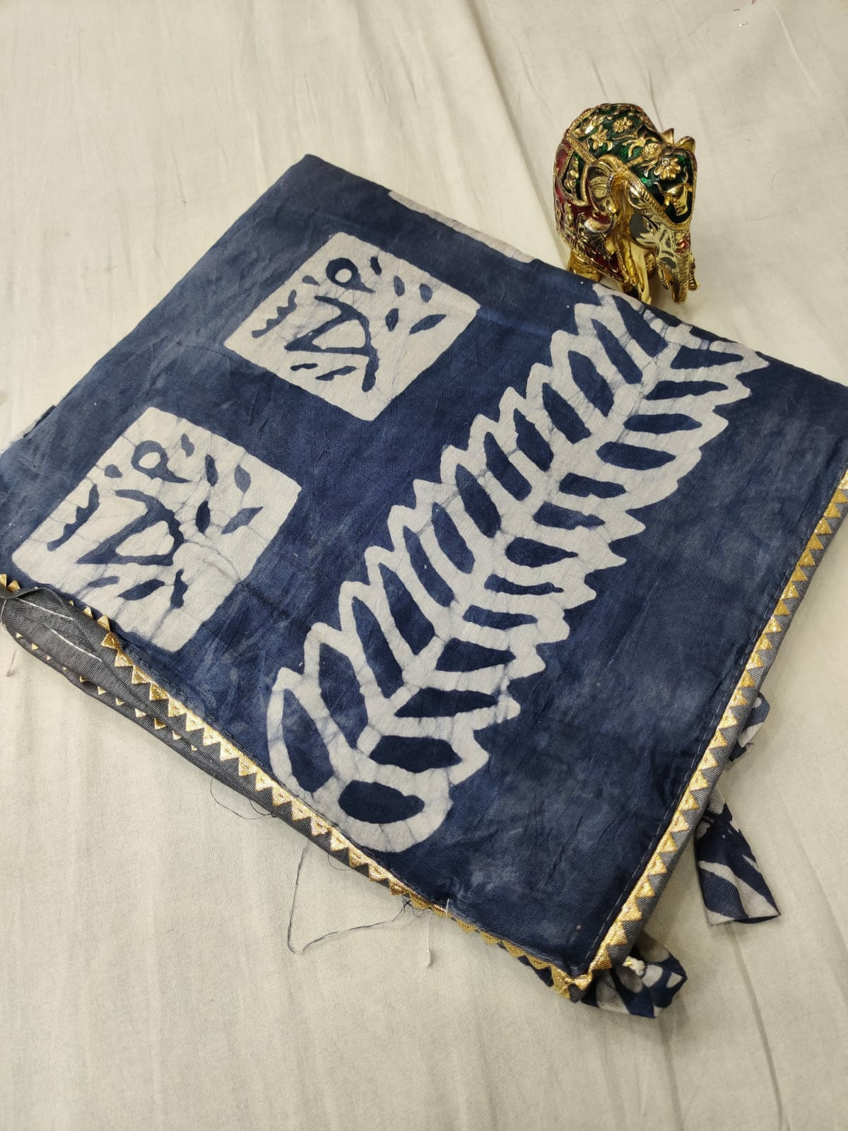 Beautiful Designer Soft Batik Print Chanderi Silk Saree