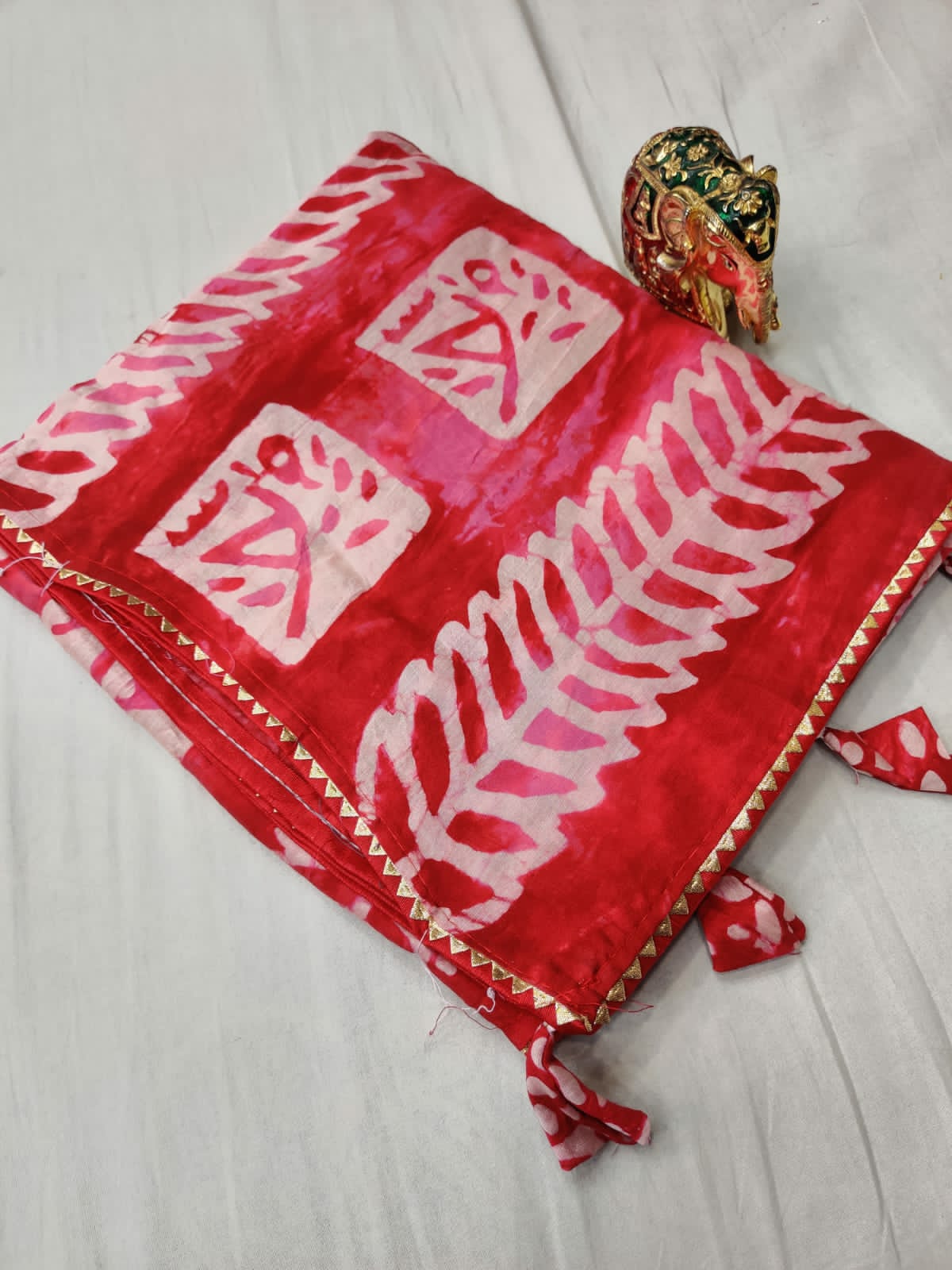 Beautiful Designer Soft Batik Print Chanderi Silk Saree