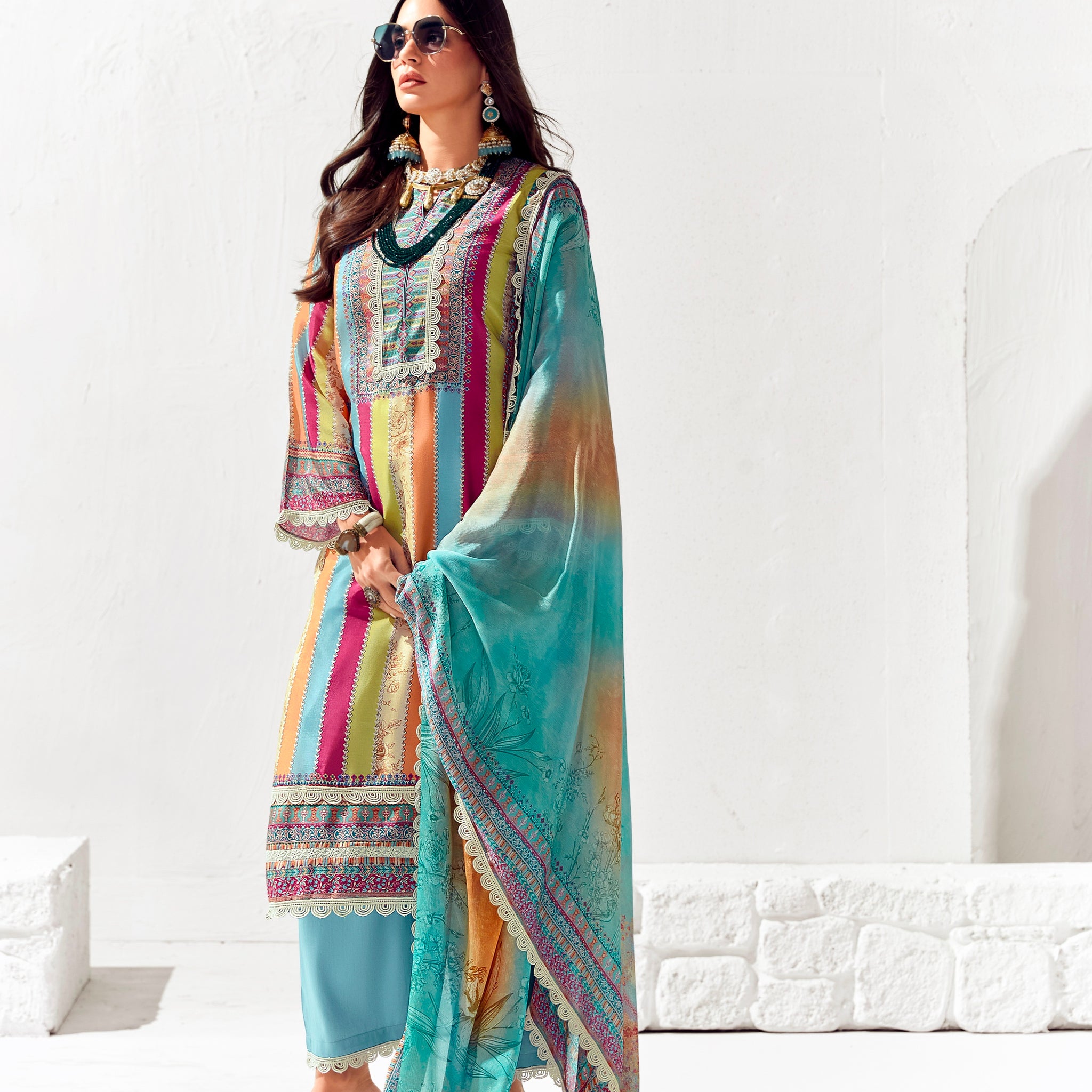 Beautiful Designer Party Wear Pure Cotton Lawn Salwar Suit