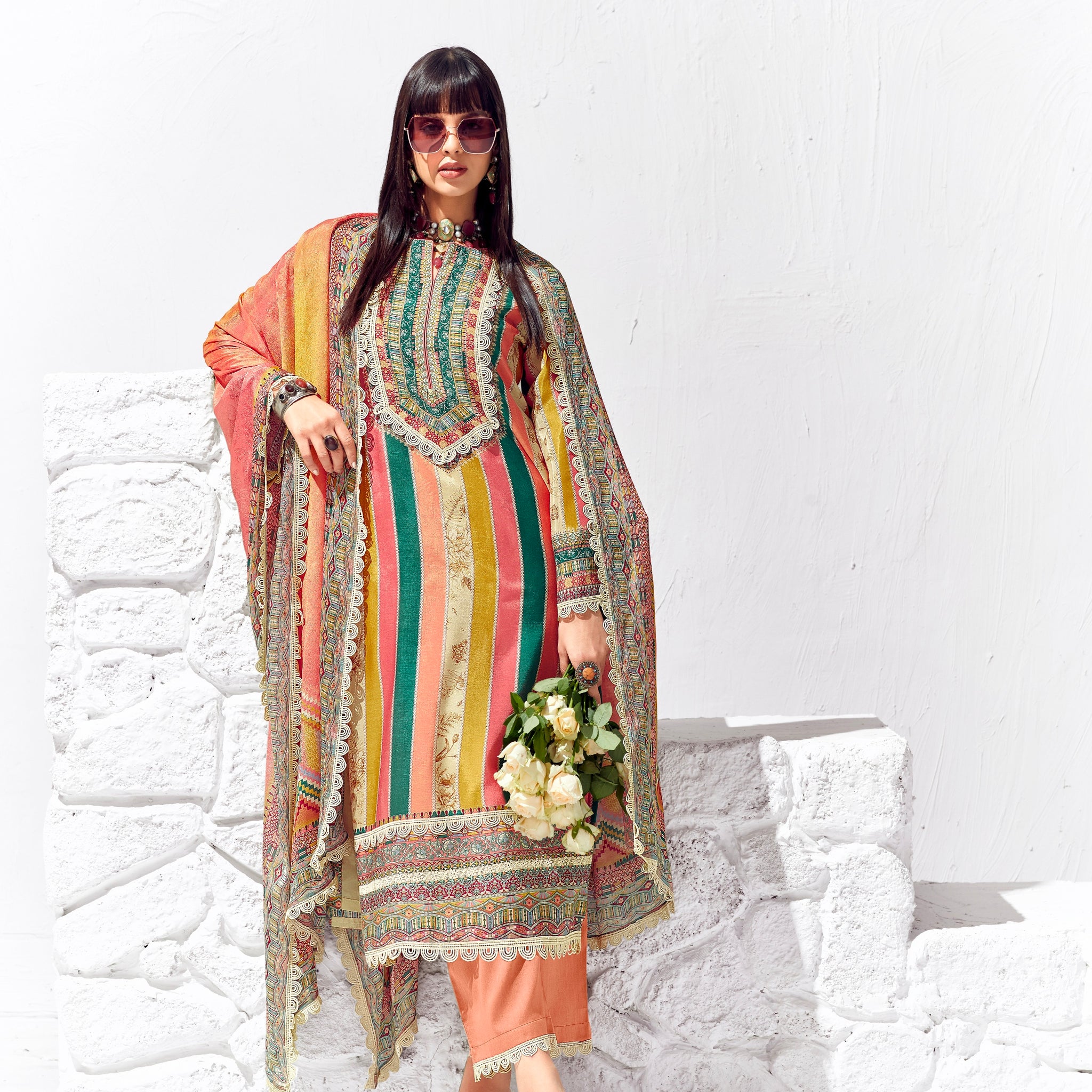 Beautiful Designer Party Wear Pure Cotton Lawn Salwar Suit