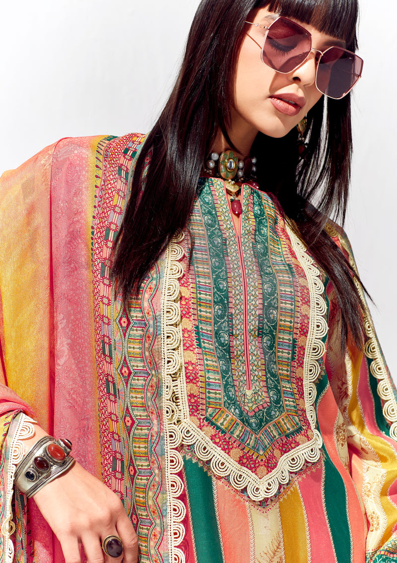 Beautiful Designer Party Wear Pure Cotton Lawn Salwar Suit