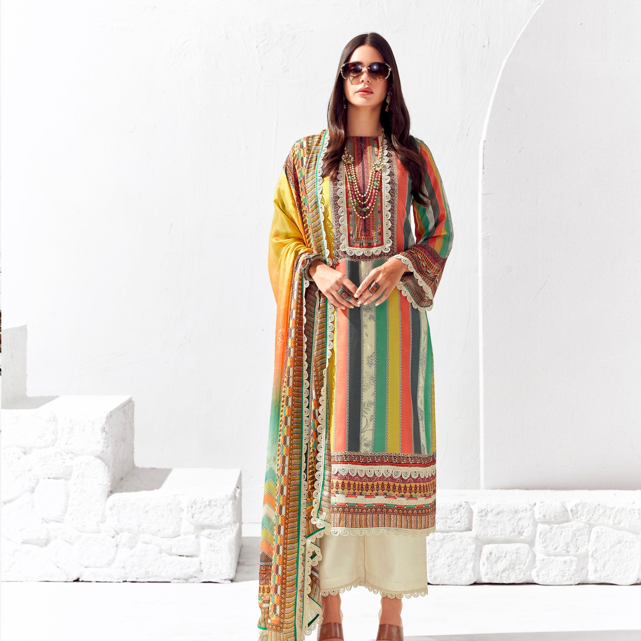 Beautiful Designer Party Wear Pure Cotton Lawn Salwar Suit