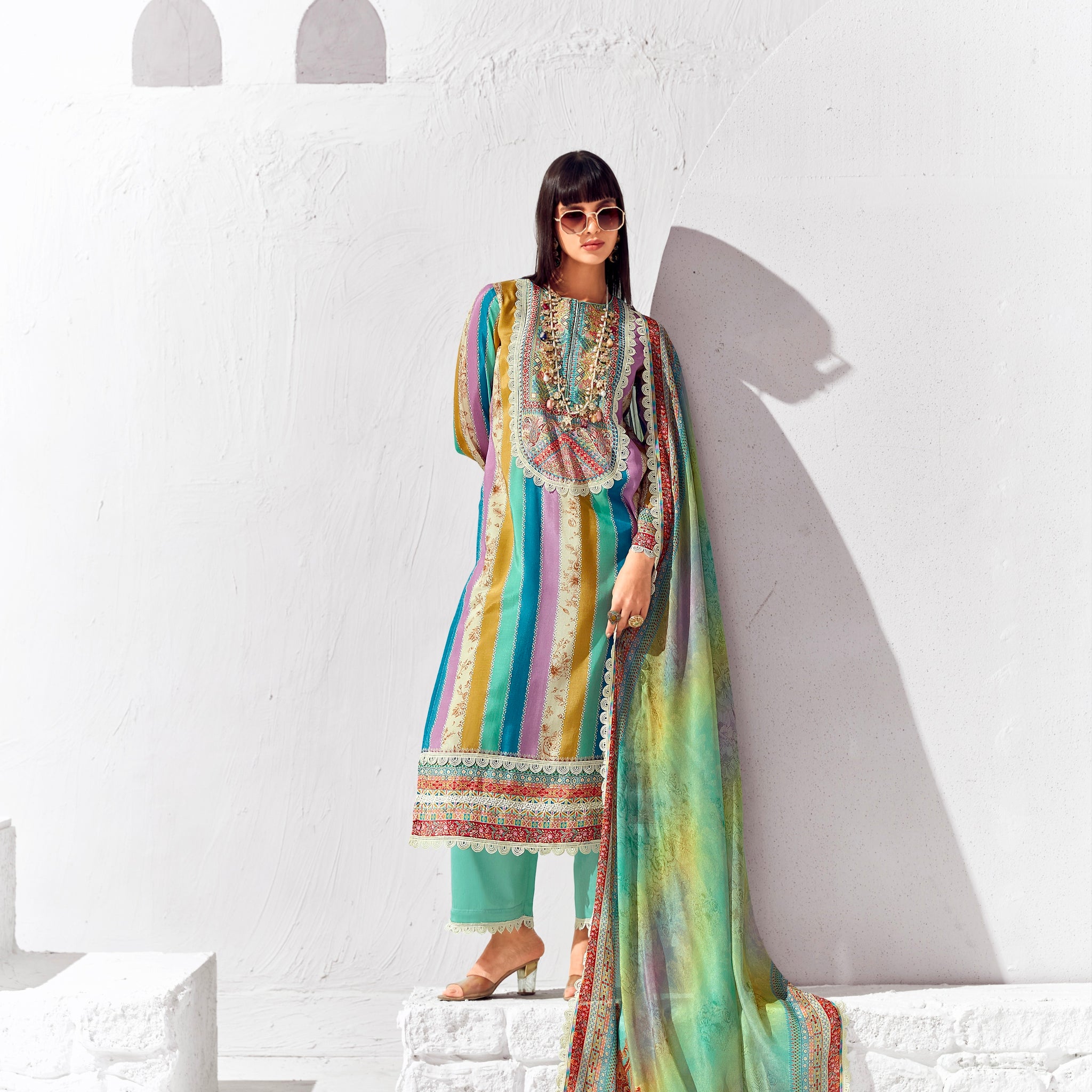 Beautiful Designer Party Wear Pure Cotton Lawn Salwar Suit