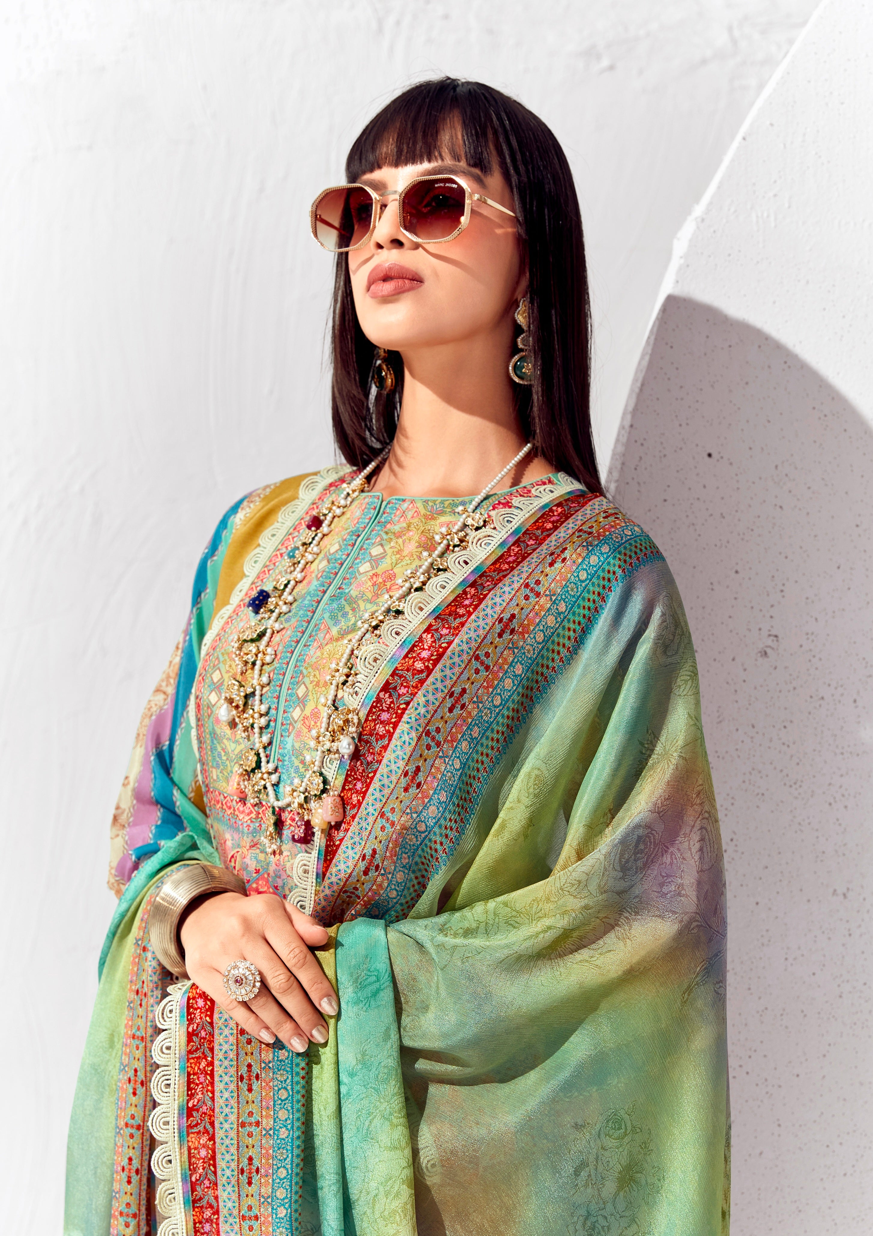 Beautiful Designer Party Wear Pure Cotton Lawn Salwar Suit