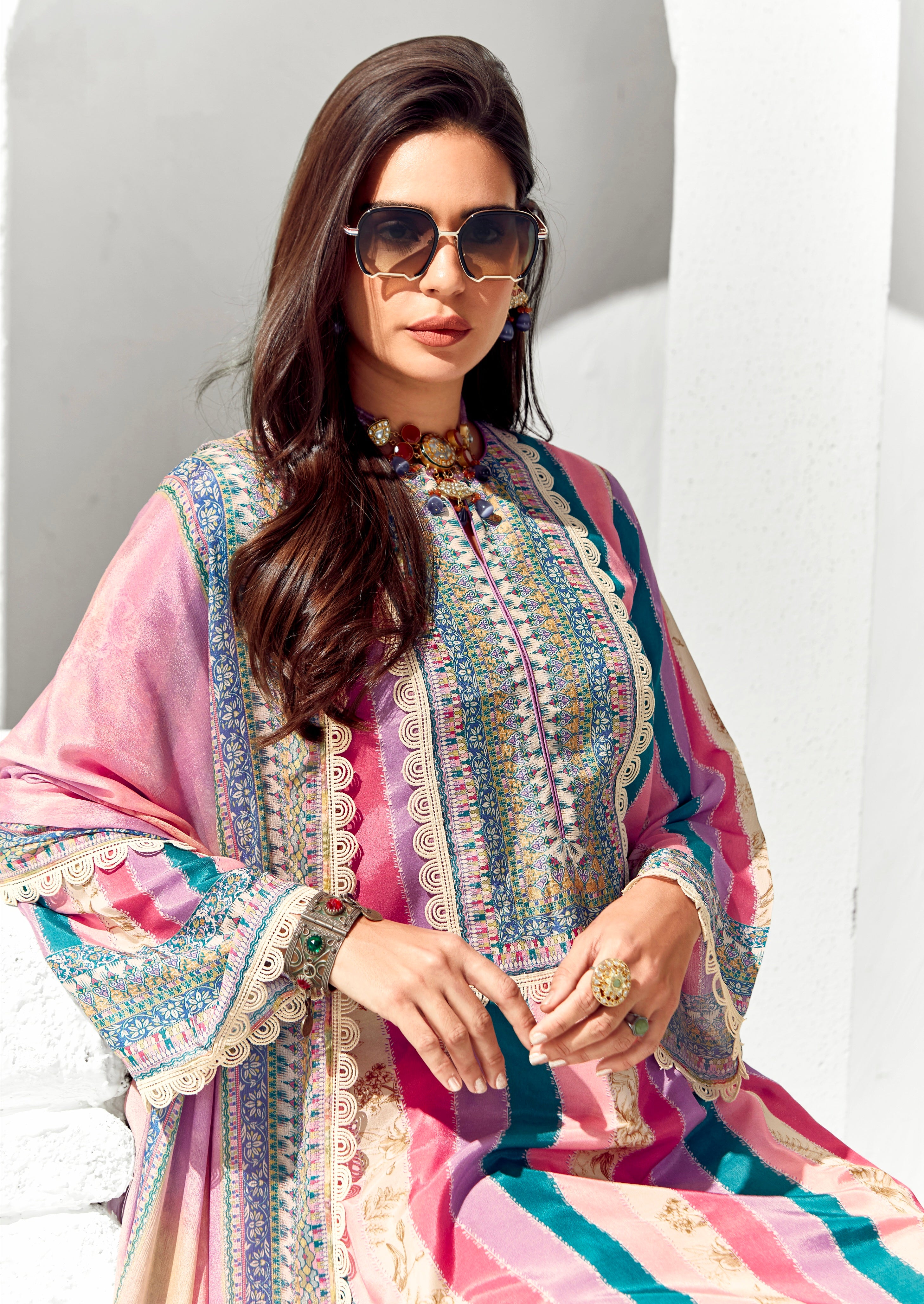 Beautiful Designer Party Wear Pure Cotton Lawn Salwar Suit