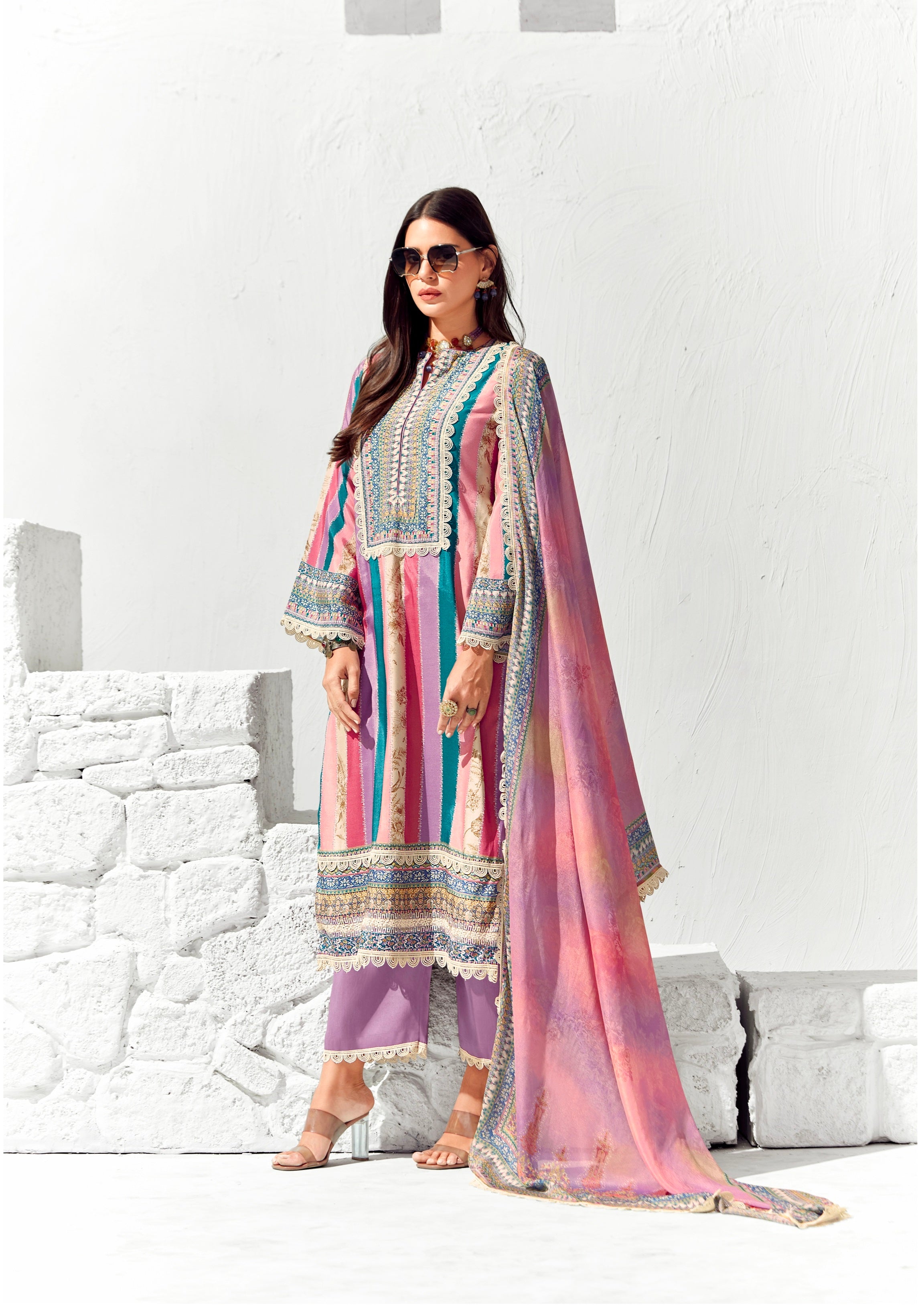Beautiful Designer Party Wear Pure Cotton Lawn Salwar Suit