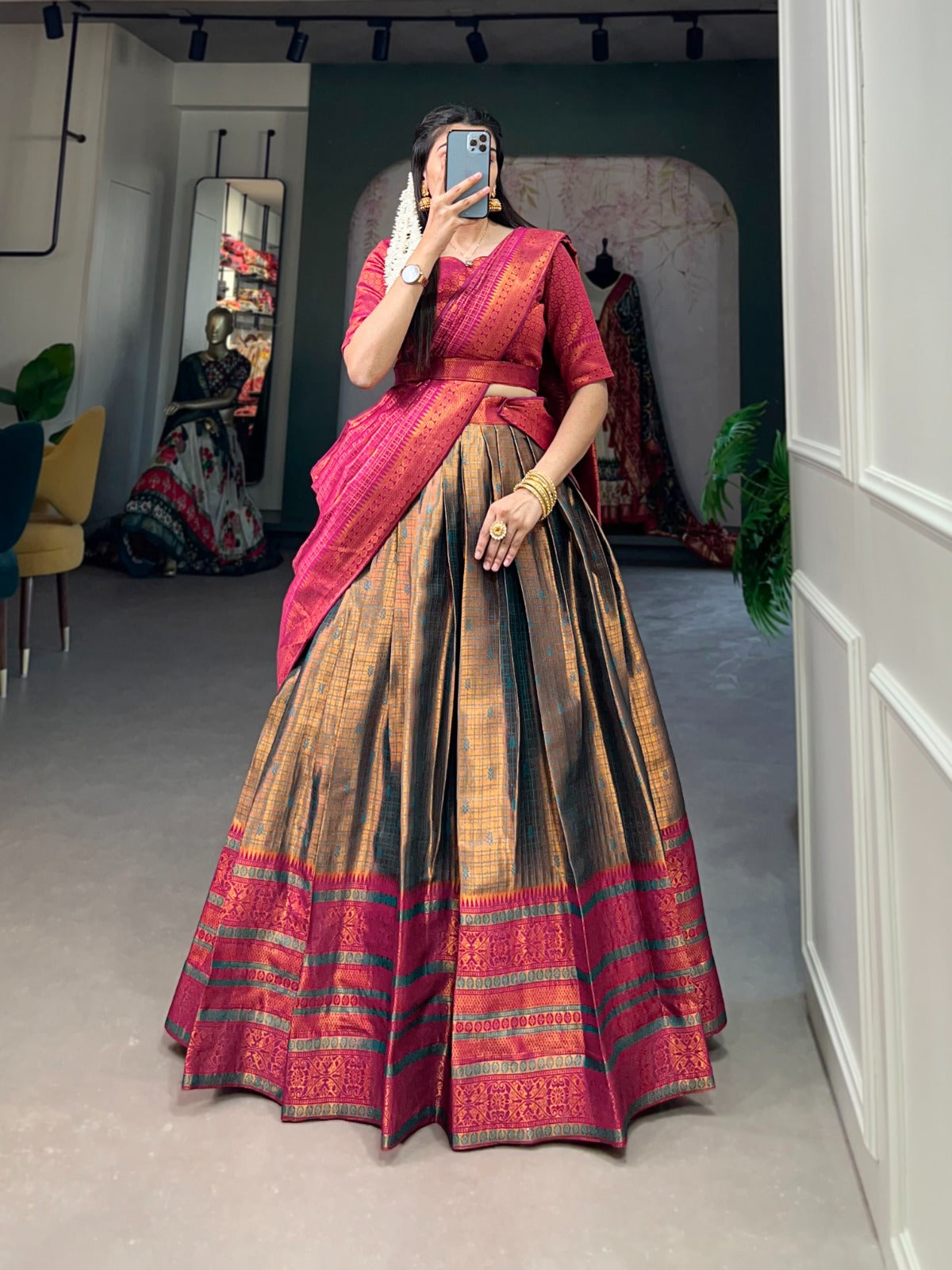 Beautiful Designer Party Wear  Jacquard Silk Lehenga Choli