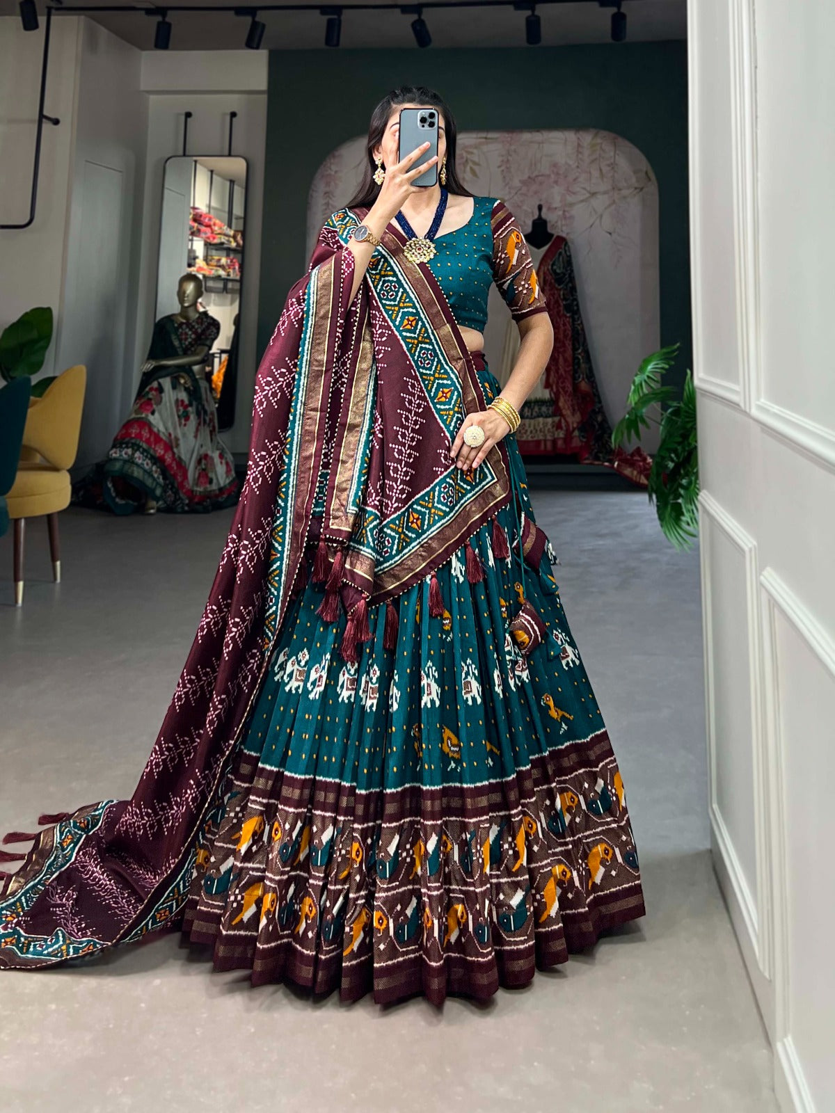 Beautiful Designer Party Wear  Tussar Silk Lehenga Choli