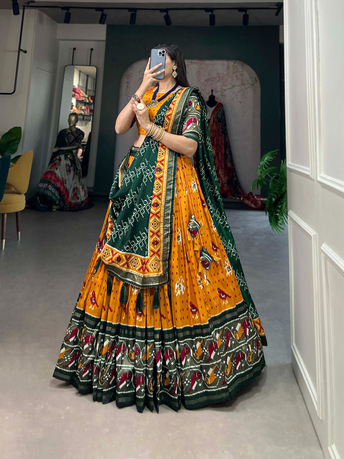 Beautiful Designer Party Wear  Tussar Silk Lehenga Choli