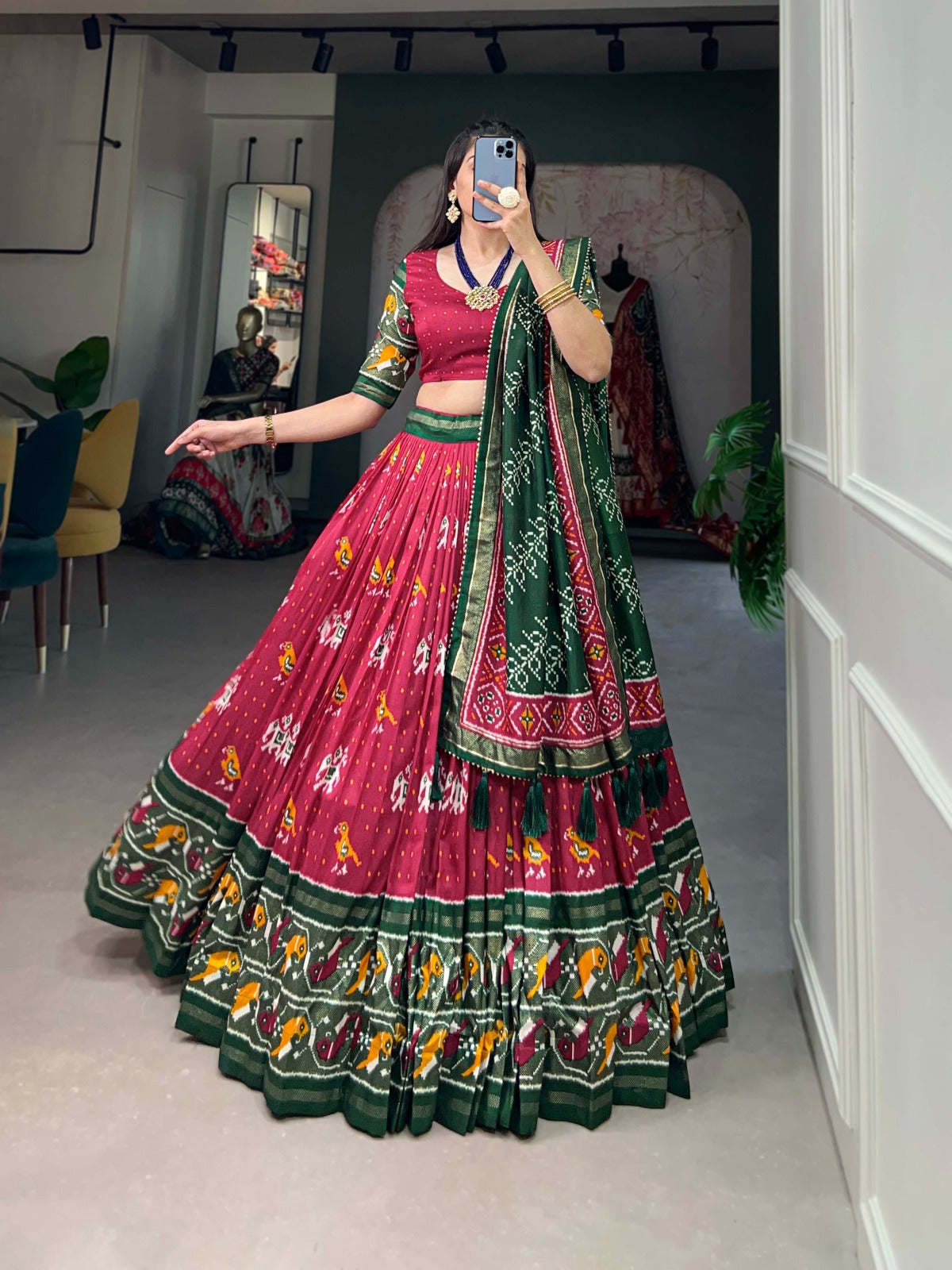 Beautiful Designer Party Wear  Tussar Silk Lehenga Choli