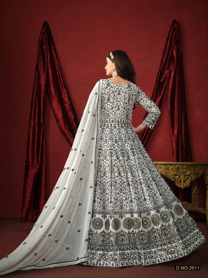 Beautiful Designer Party Wear Georgette Silk Salwar Suit
