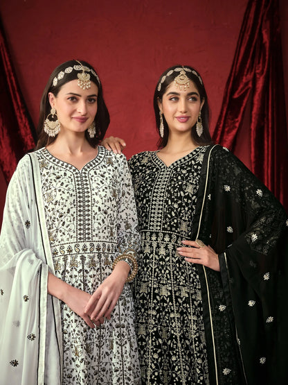 Beautiful Designer Party Wear Georgette Silk Salwar Suit