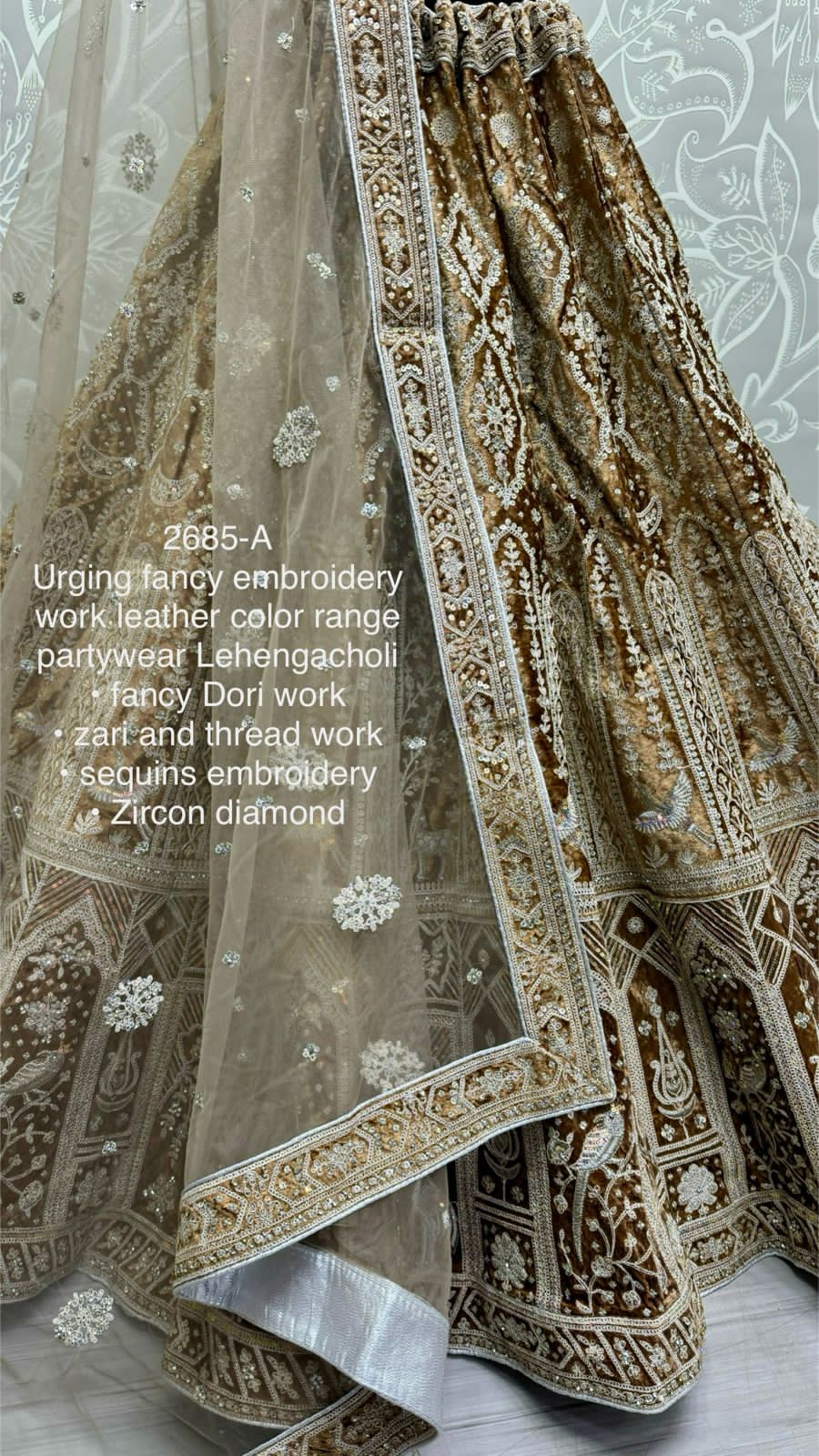 Beautiful Designer Bridal Heavy Velvet With Sequence Lehenga Choli