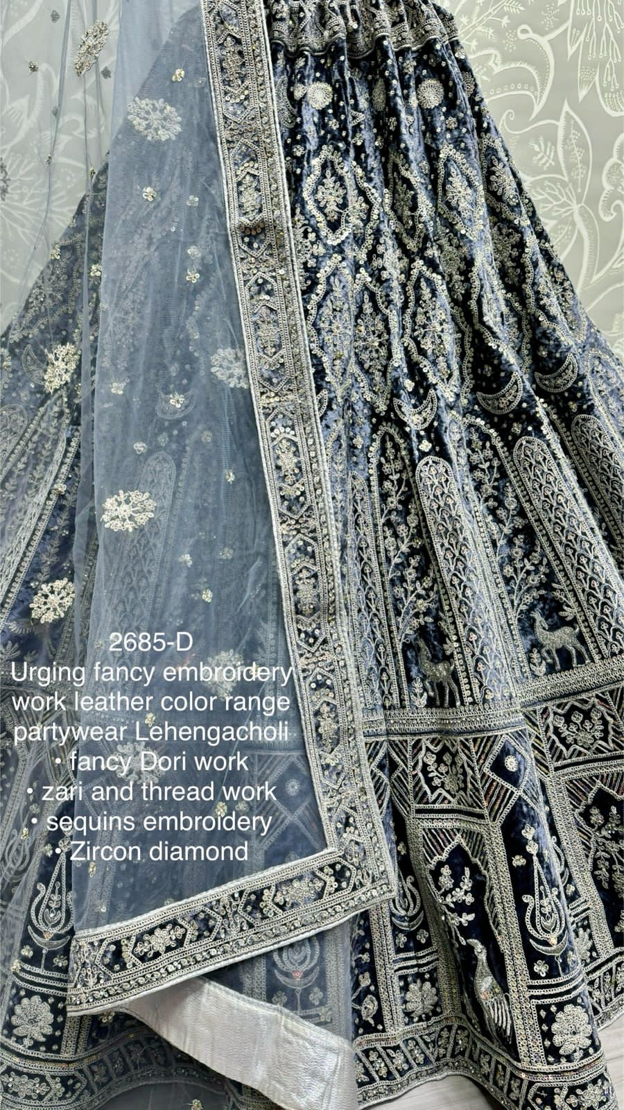 Beautiful Designer Bridal Heavy Velvet With Sequence Lehenga Choli