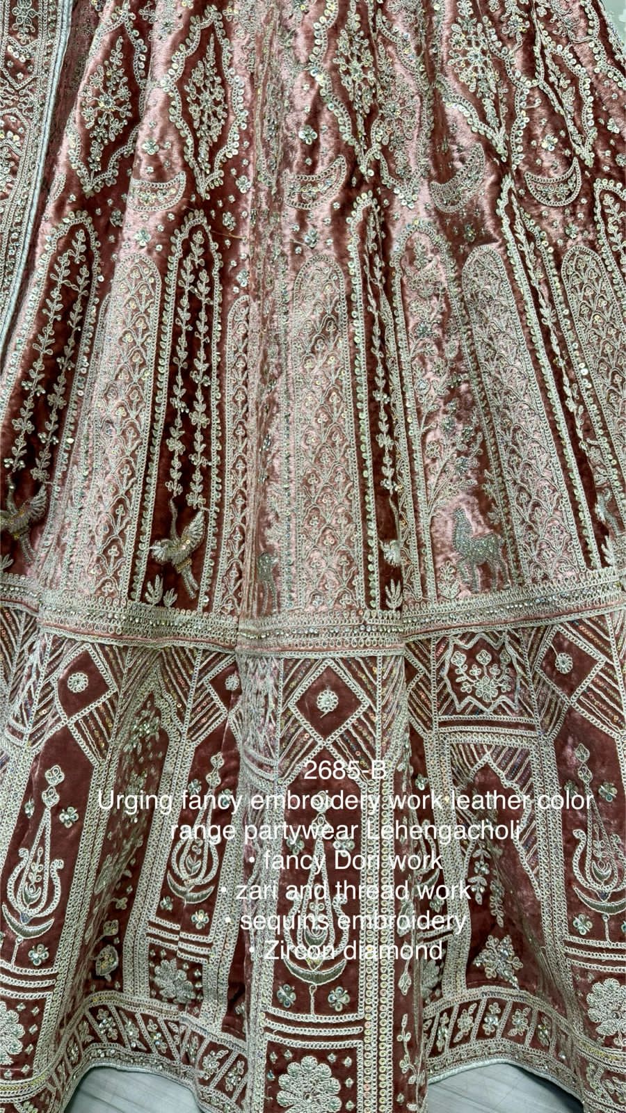 Beautiful Designer Bridal Heavy Velvet With Sequence Lehenga Choli