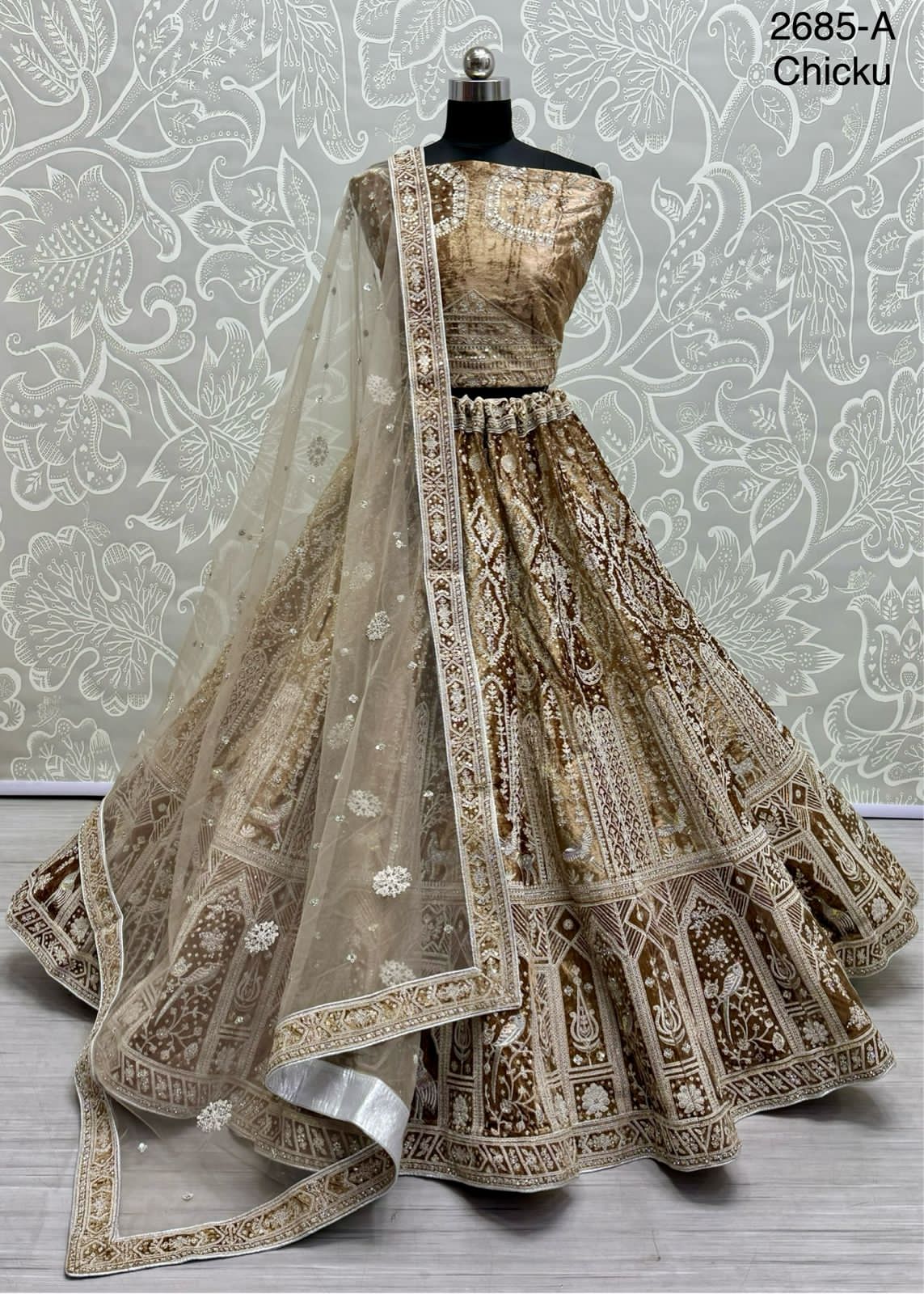 Beautiful Designer Bridal Heavy Velvet With Sequence Lehenga Choli