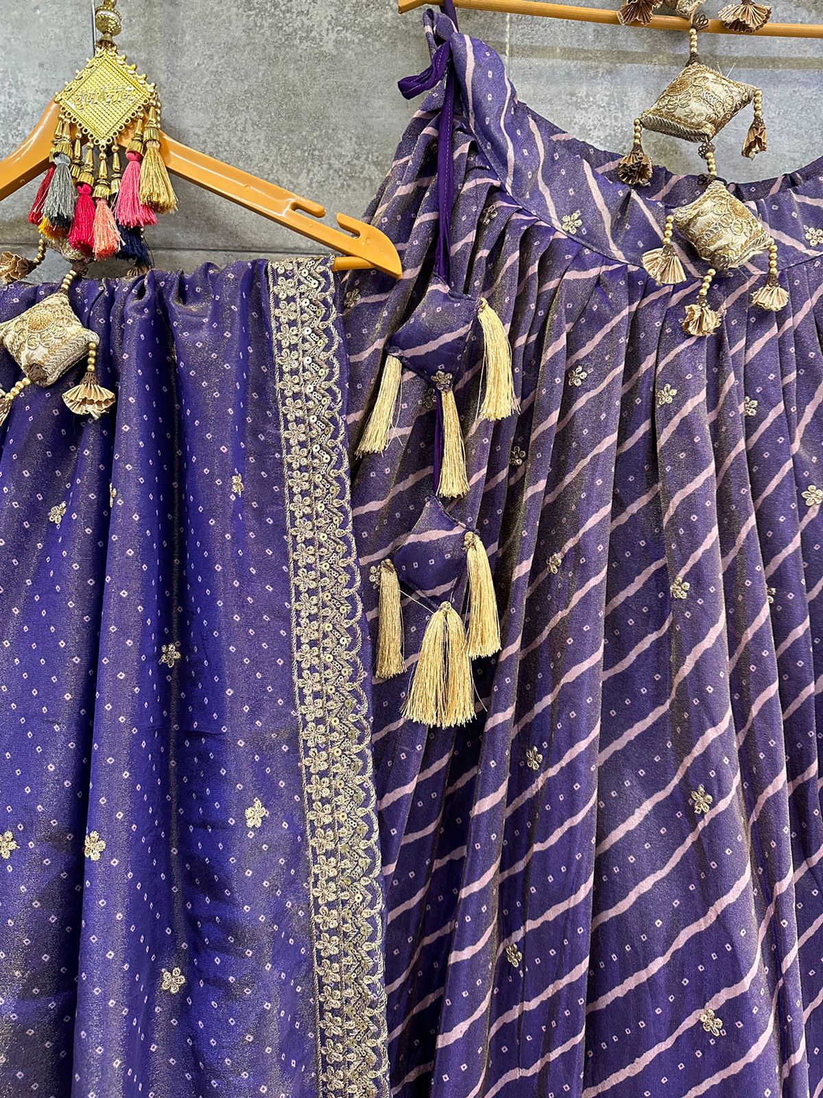 Beautiful Designer Pure Viscos Tissue Silk Leriya Print Chaniya Choli