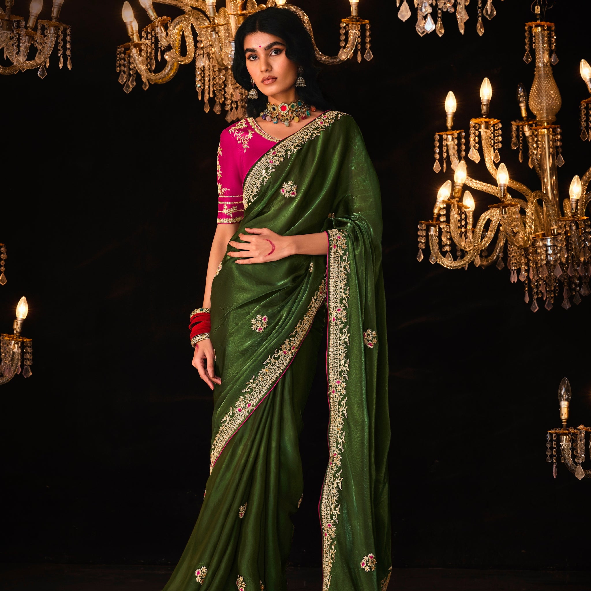 Beautiful Designer Wedding Wear Premium Fancy Work Saree