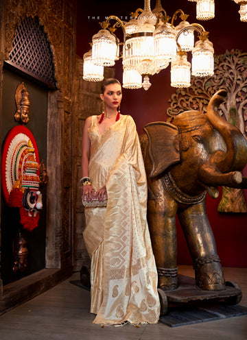 Beautiful Designer Wedding Wear Pure Satin Saree