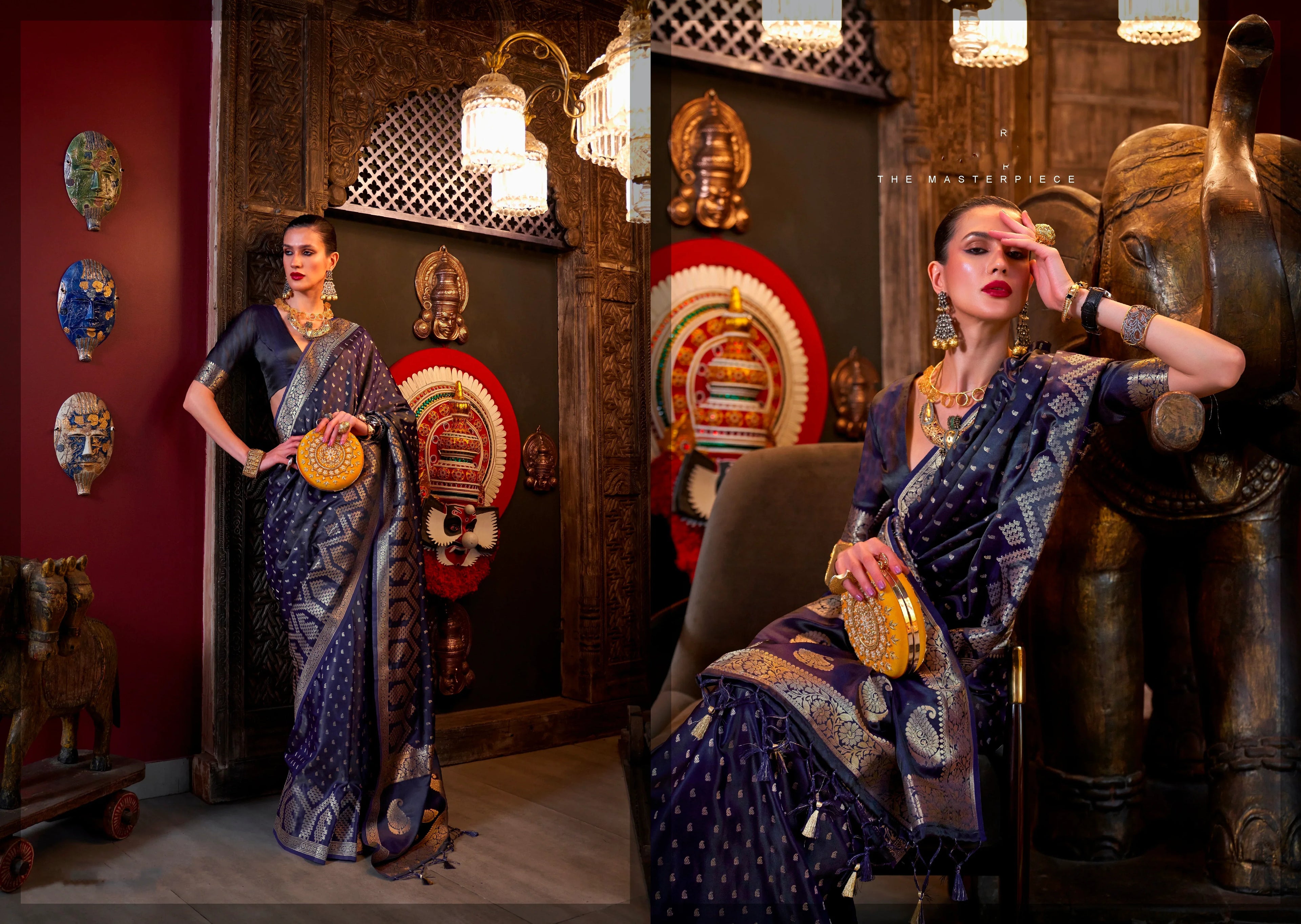 Beautiful Designer Wedding Wear Pure Satin Saree
