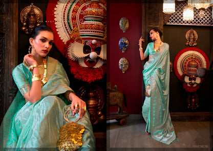Beautiful Designer Wedding Wear Pure Satin Saree