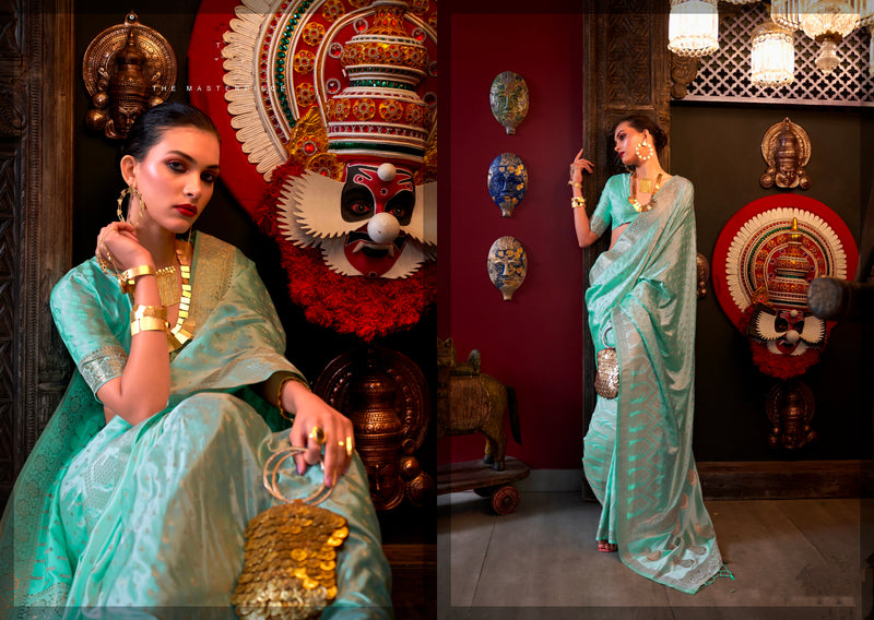 Beautiful Designer Wedding Wear Pure Satin Saree