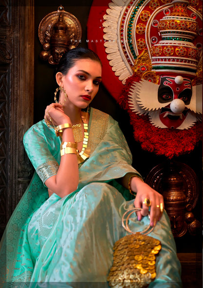 Beautiful Designer Wedding Wear Pure Satin Saree