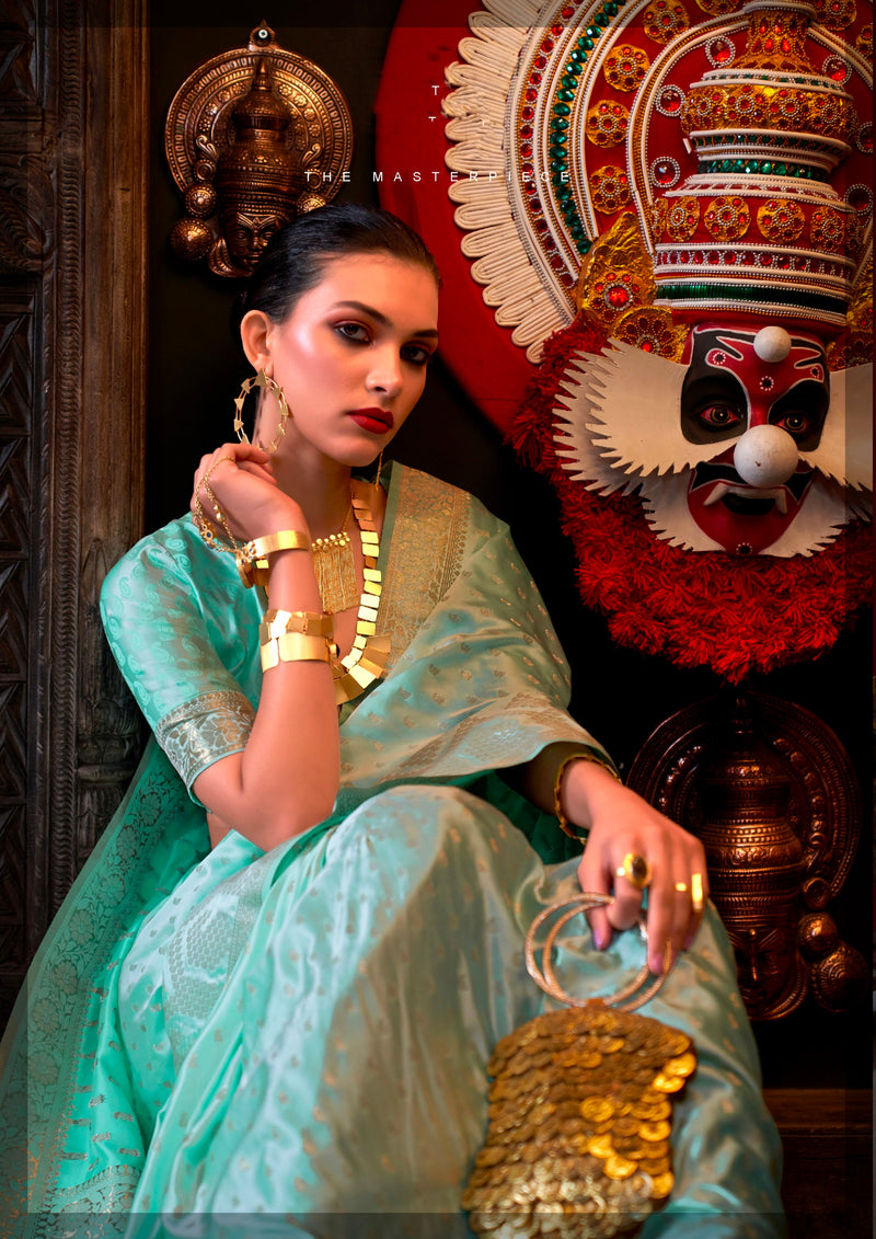 Beautiful Designer Wedding Wear Pure Satin Saree