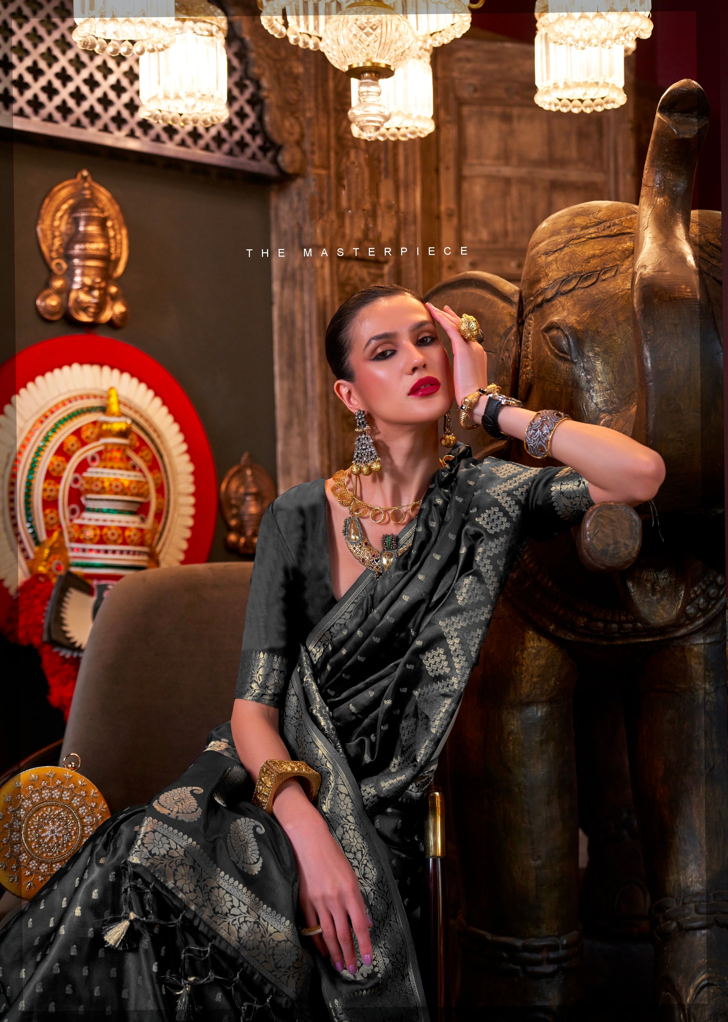 Beautiful Designer Wedding Wear Pure Satin Saree