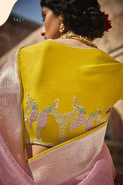 Beautiful Wedding Designer Tissue Silk Saree