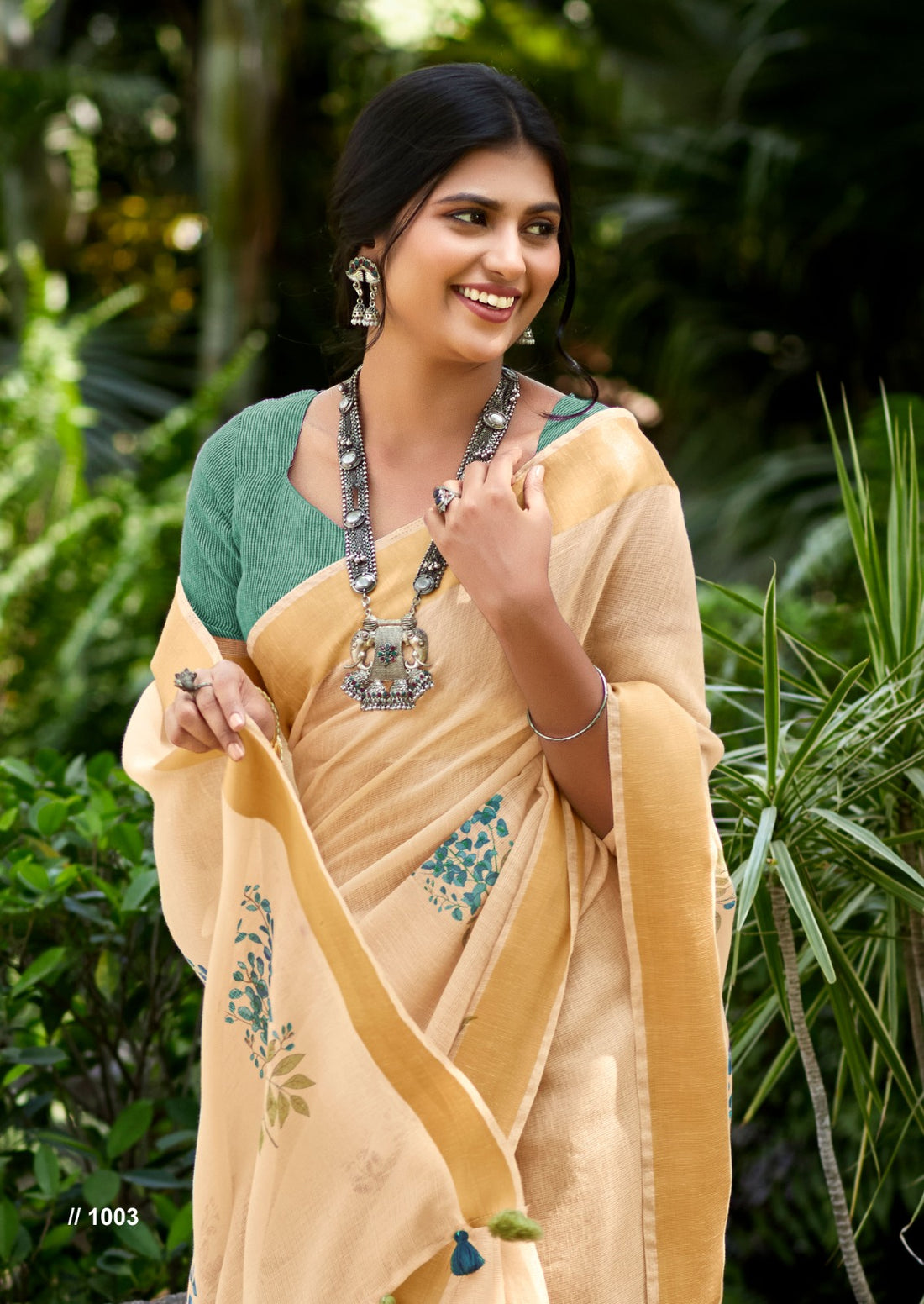 Beautiful Designer Summer Special Linen Khichha Saree