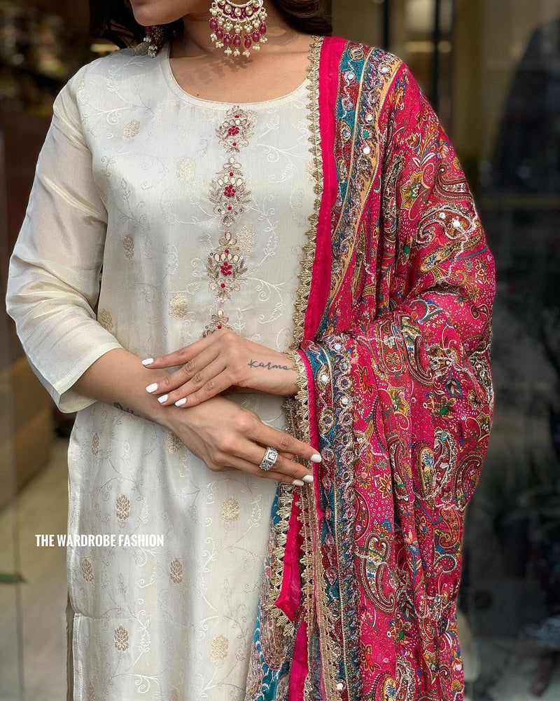 Beautiful Designer Summer Special Heavy Jequrd Silk Salwar Suit