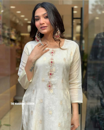 Beautiful Designer Summer Special Heavy Jequrd Silk Salwar Suit