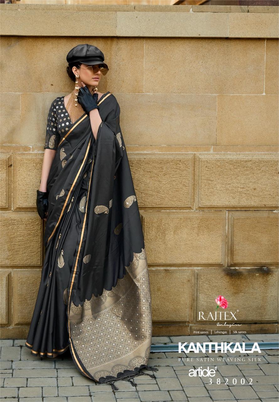 Beautiful Designer Kanthkala Pure Satin Silk Saree