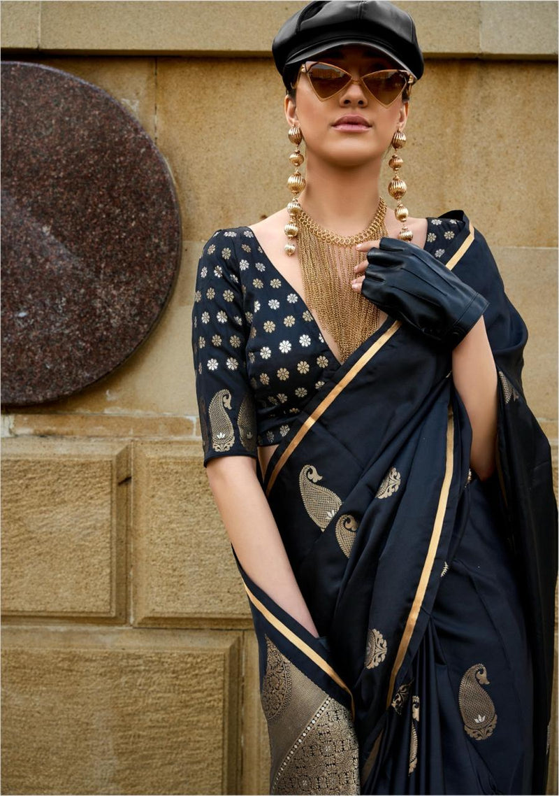 Beautiful Designer Kanthkala Pure Satin Silk Saree