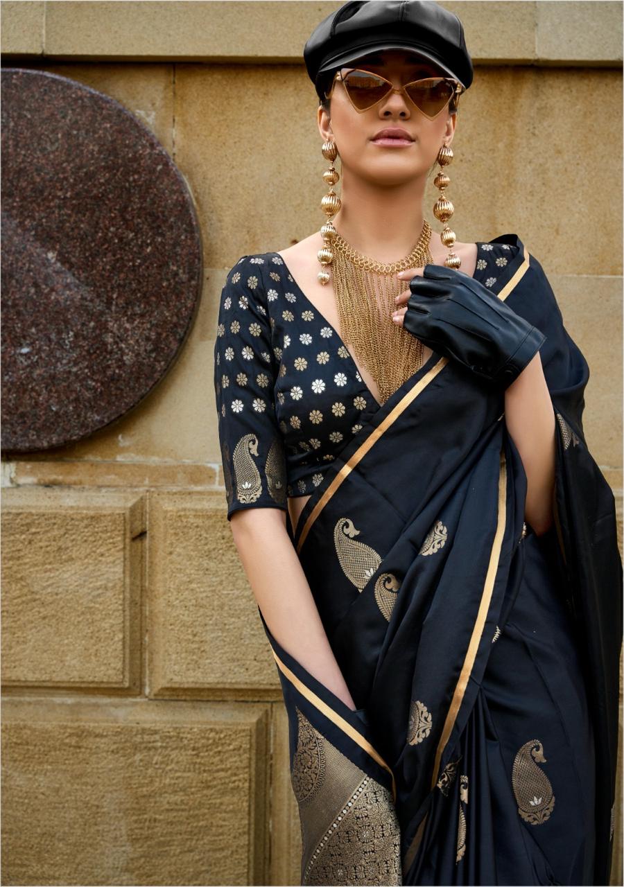 Beautiful Designer Kanthkala Pure Satin Silk Saree