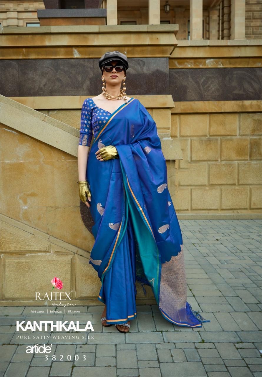 Beautiful Designer Kanthkala Pure Satin Silk Saree