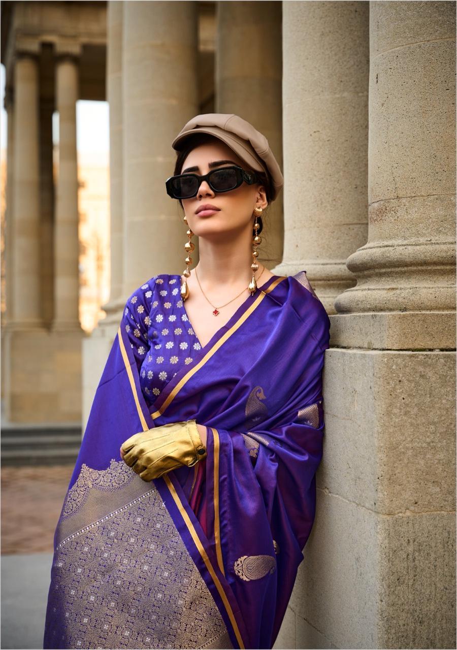Beautiful Designer Kanthkala Pure Satin Silk Saree