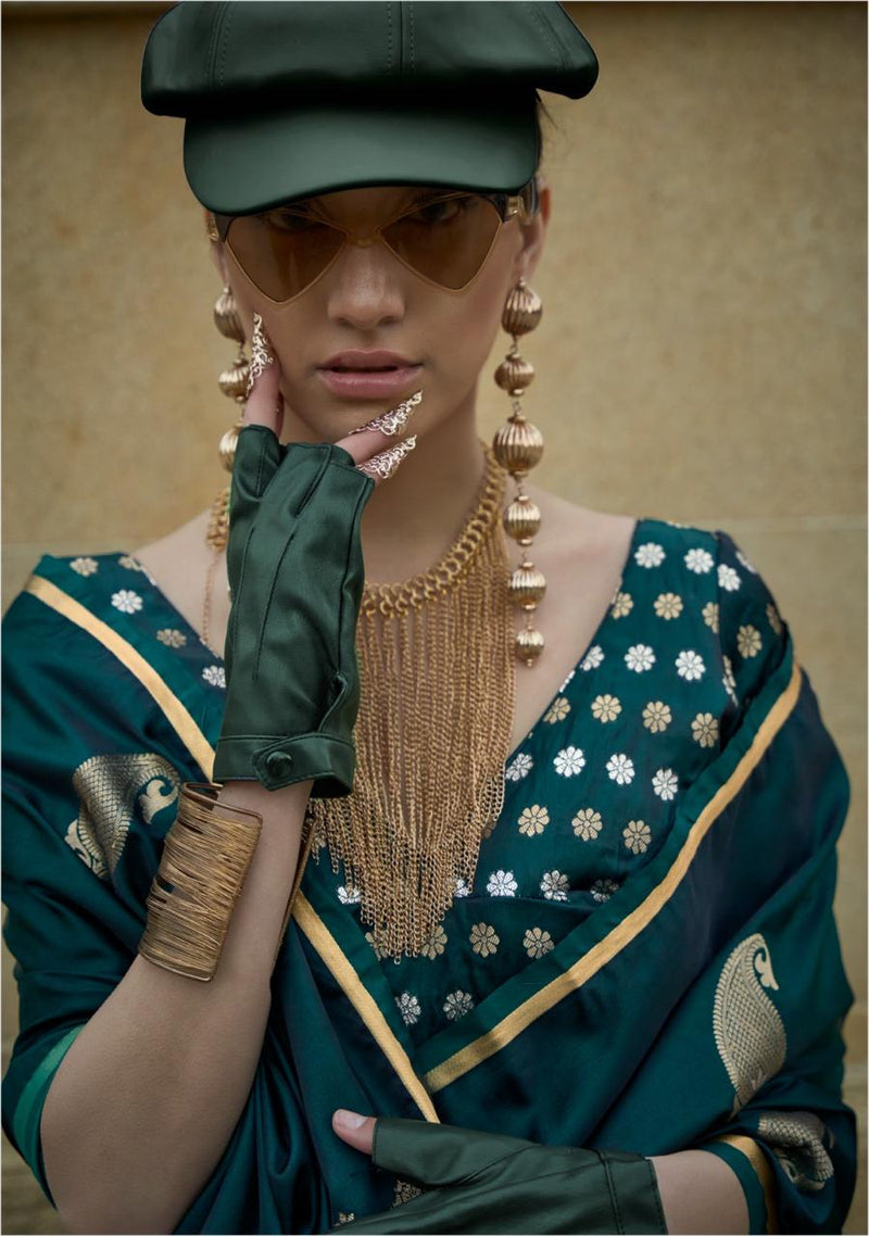 Beautiful Designer Kanthkala Pure Satin Silk Saree