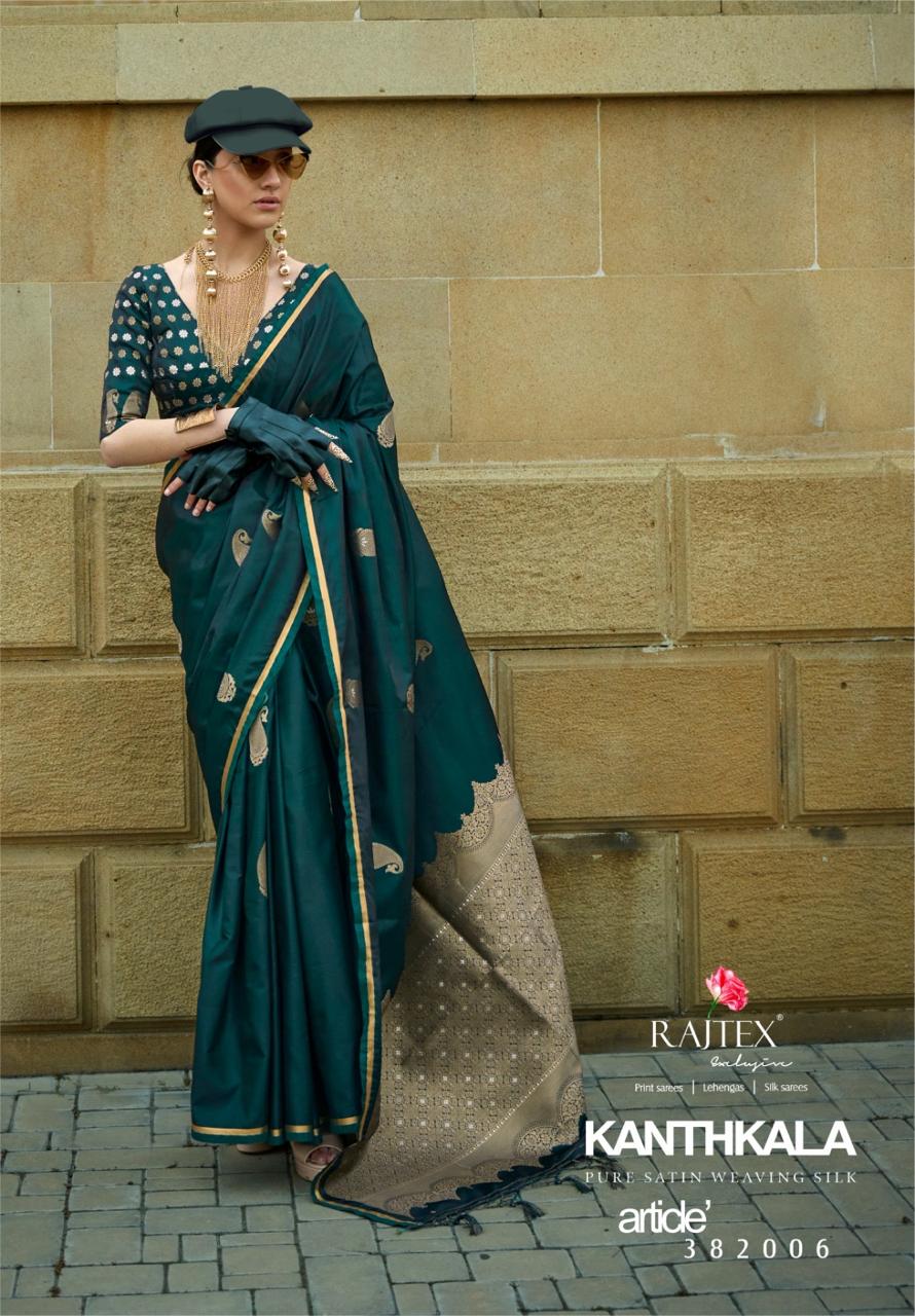 Beautiful Designer Kanthkala Pure Satin Silk Saree