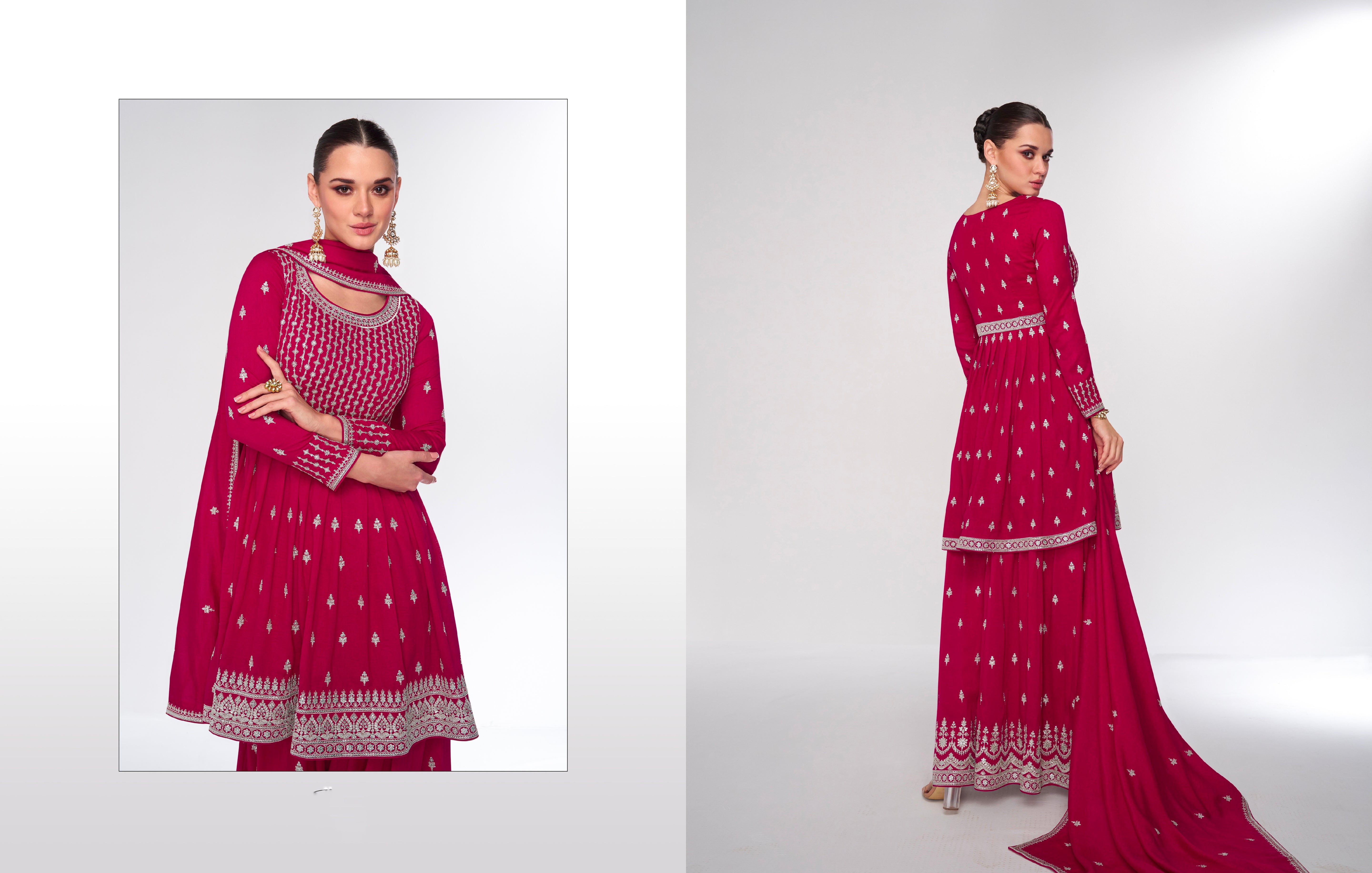 Red Premium Silk Sharara Suit with Embroidered Dupatta