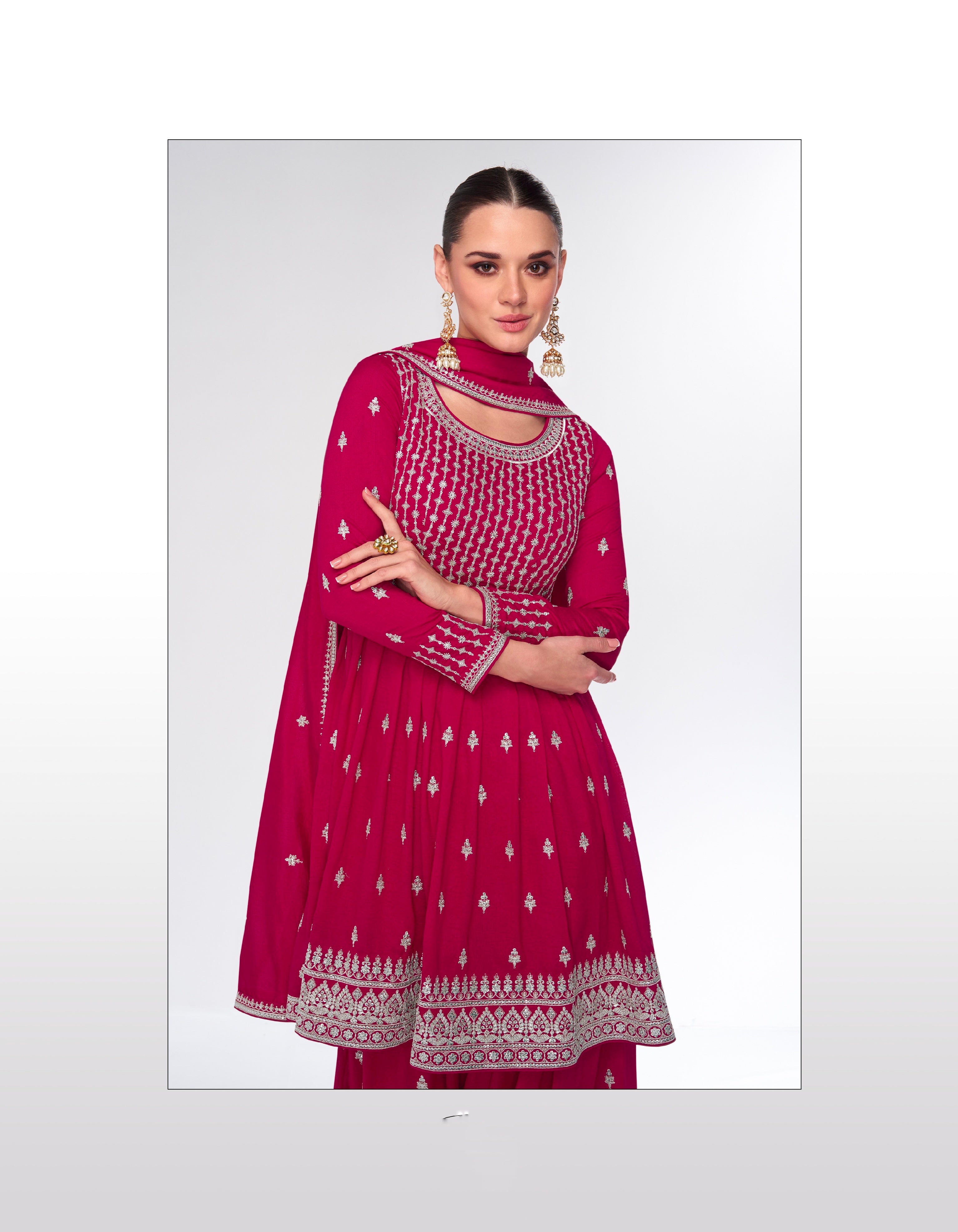 Red Premium Silk Sharara Suit with Embroidered Dupatta