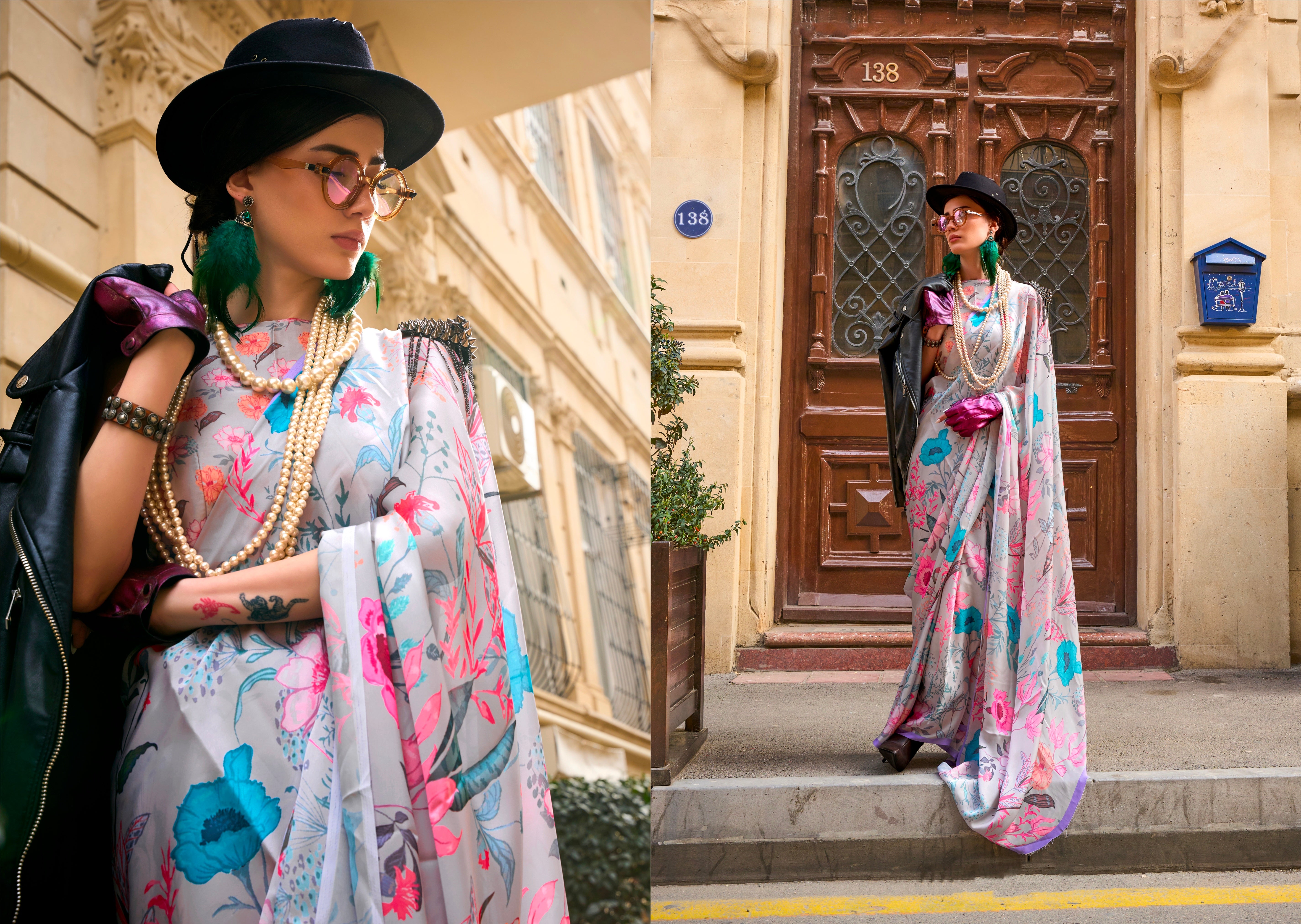 Beautiful Casual Wear Satin Georgette With Digital Print Saree