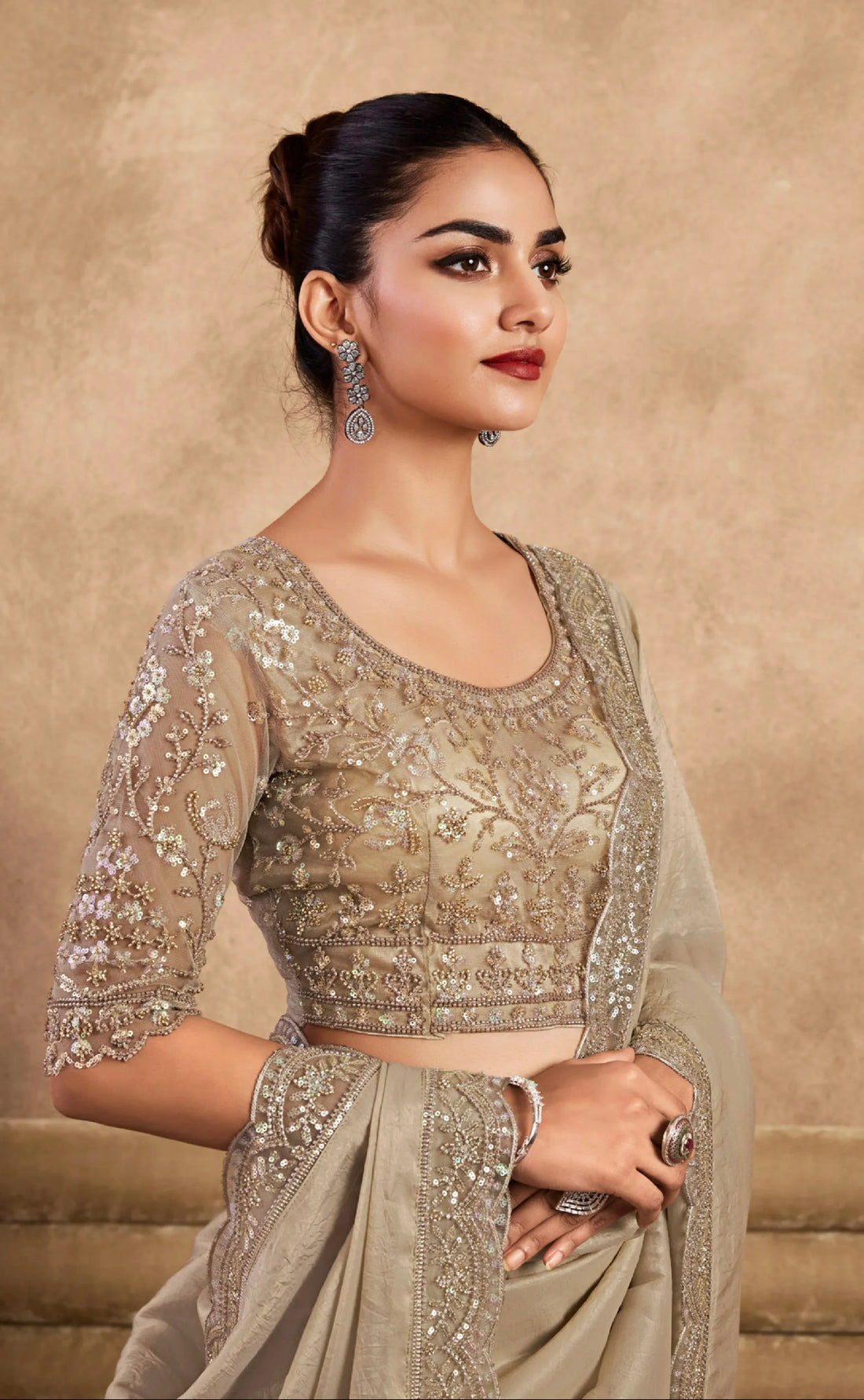 Beautiful Designer Occasion Wear Fancy Sartin Silk Saree