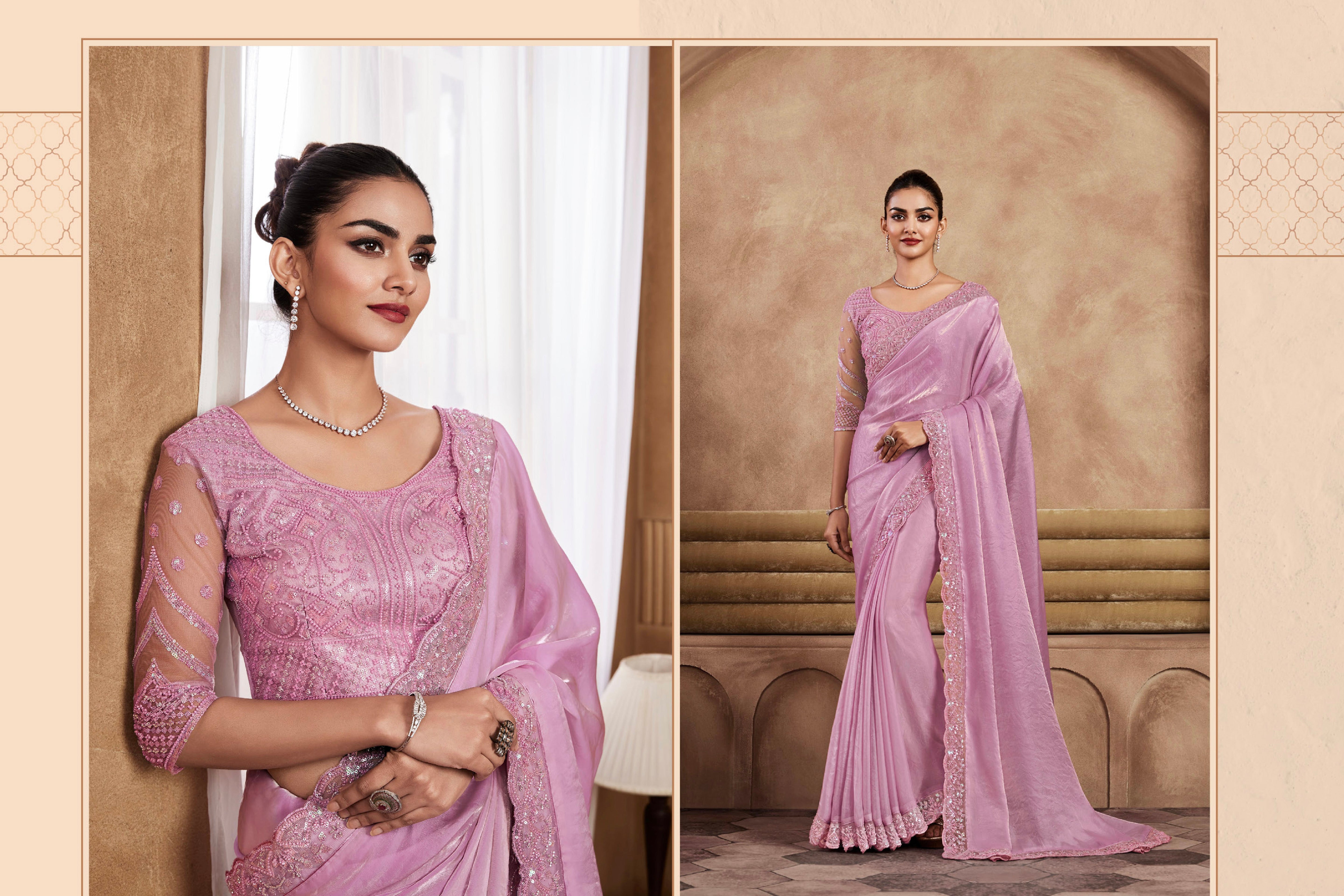 Beautiful Designer Occasion Wear Fancy Sartin Silk Saree